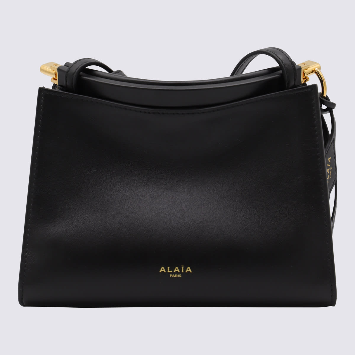Alaïa Black Leather Small Square Crossbody Bag In Black