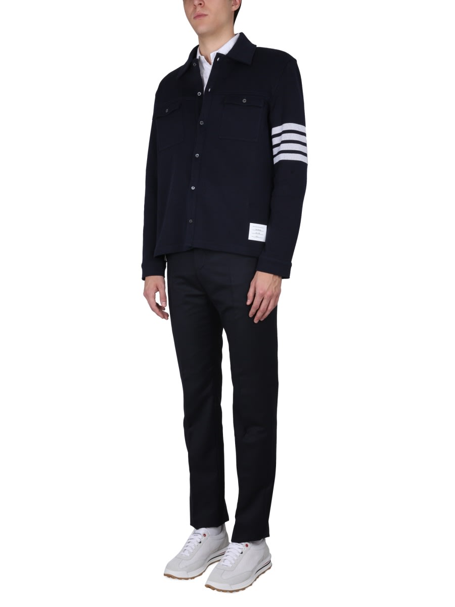 Shop Thom Browne Classic Pants In Blue