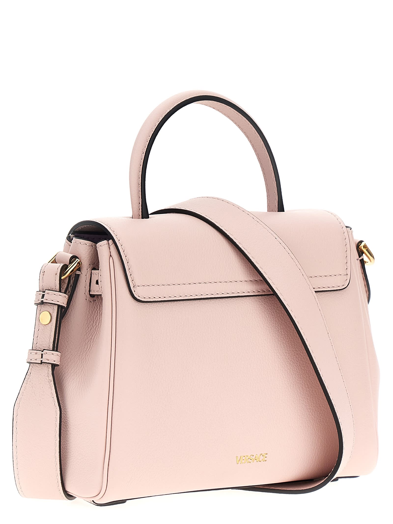 Shop Versace La Medusa Small Handbag In Dusty Rose