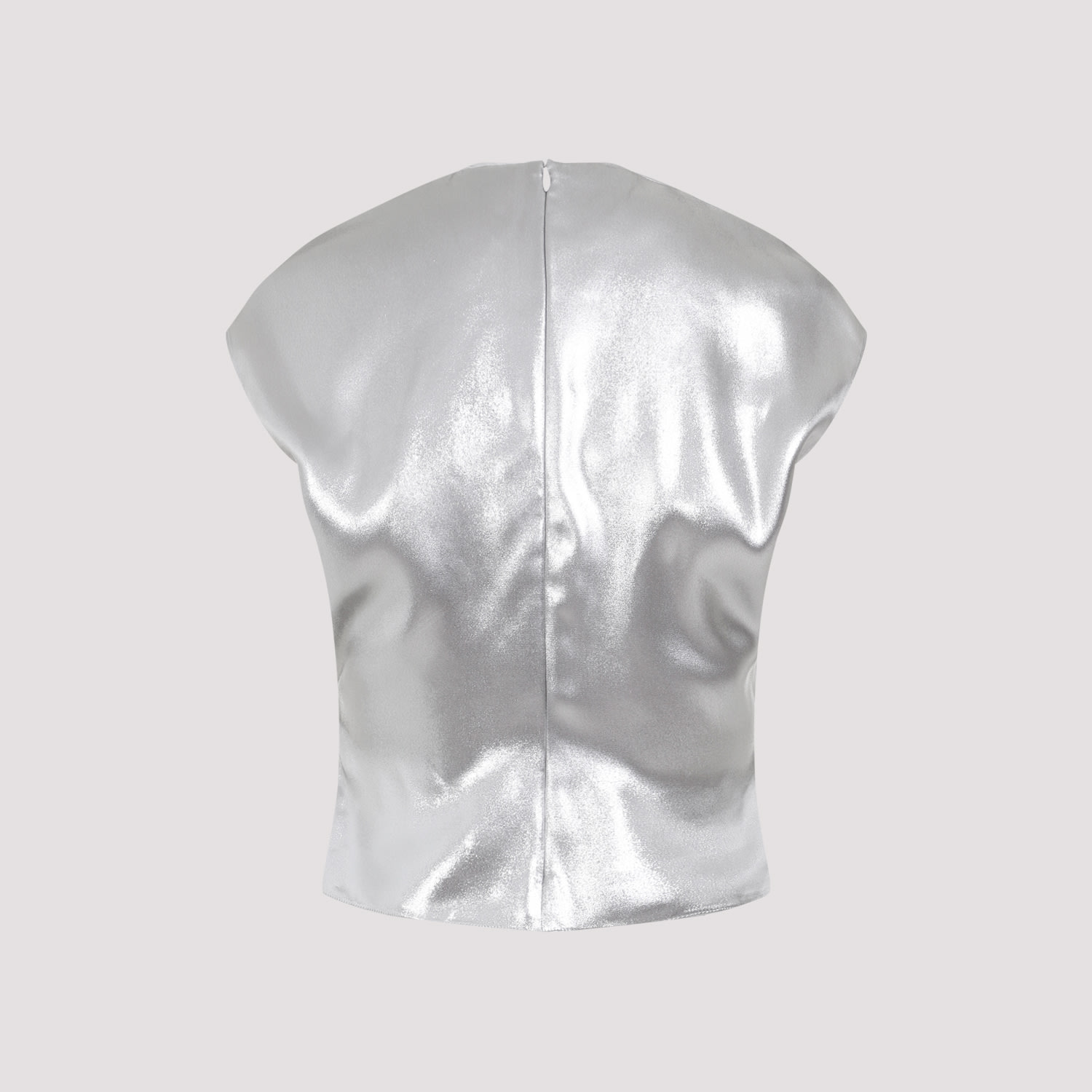 Shop Lanvin Draped Summer Top In Silver