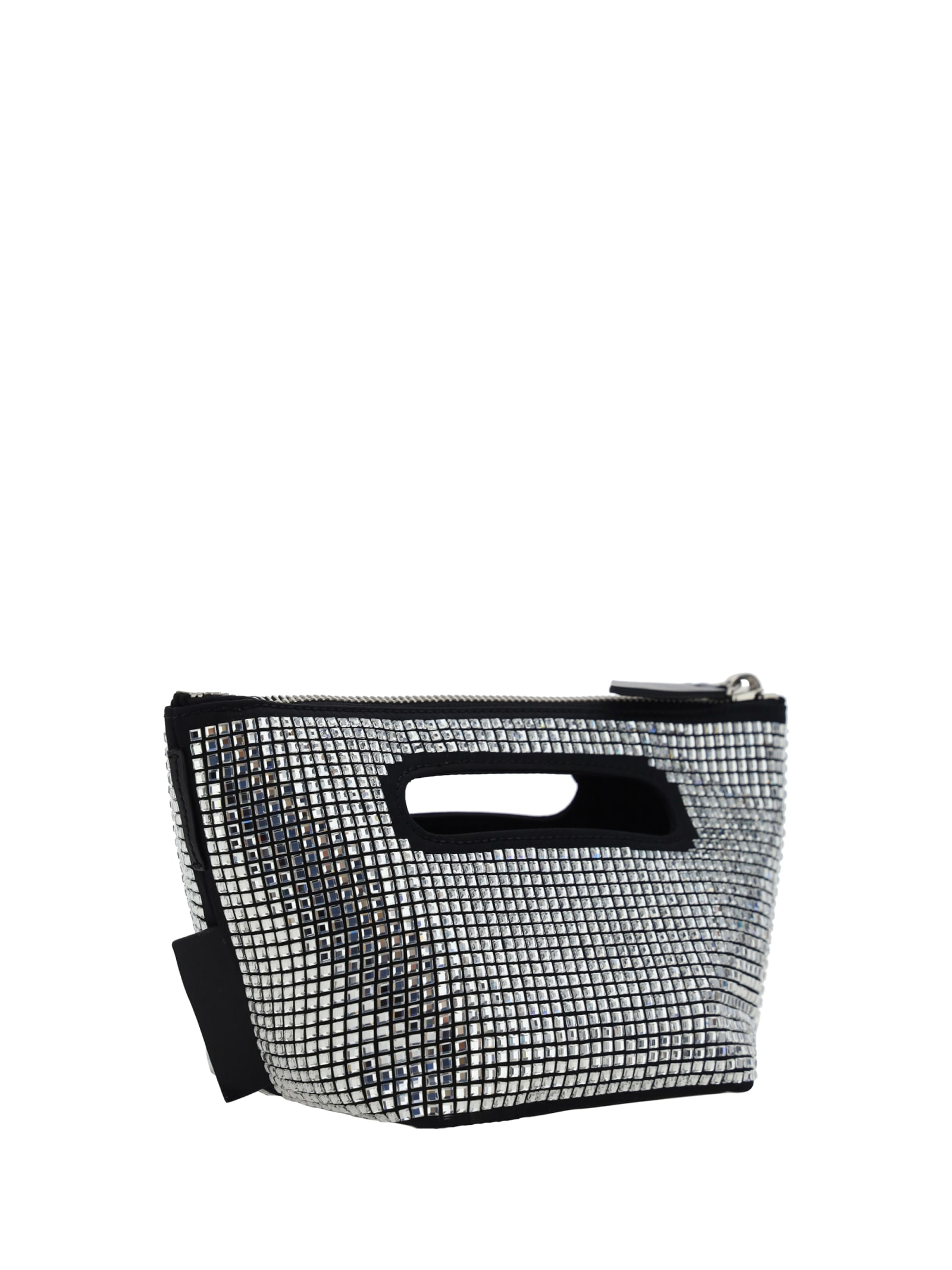 Shop Attico Via Dei Giardini 15 Handbag In Black/crystal