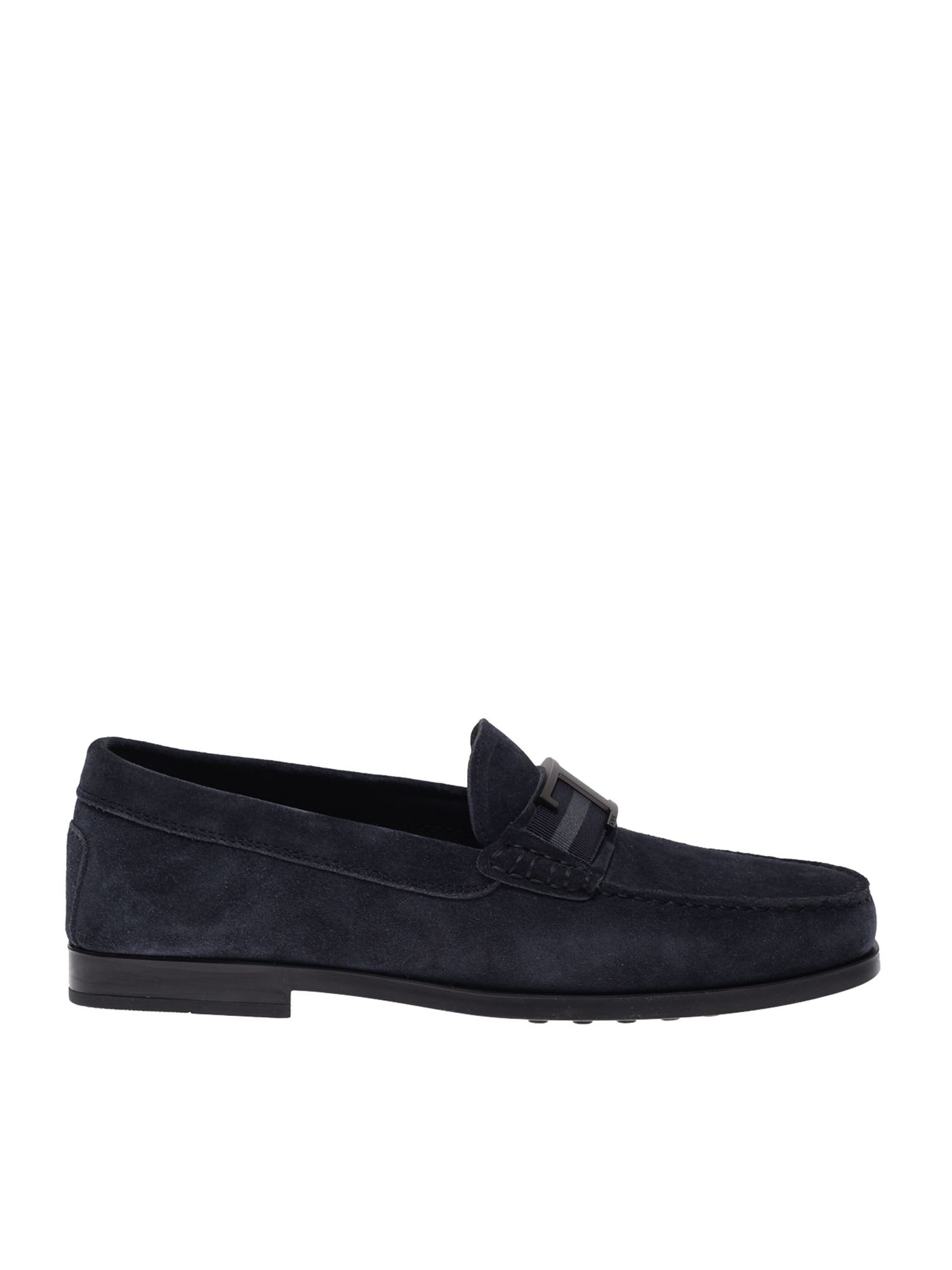 Tod's Branded Penny Bar Loafers In Blue In Dark Blue | ModeSens