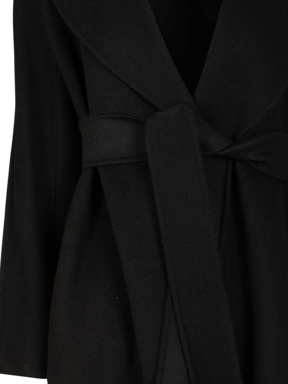 Max Mara Wool, Cashmere And Silk Coat In Black