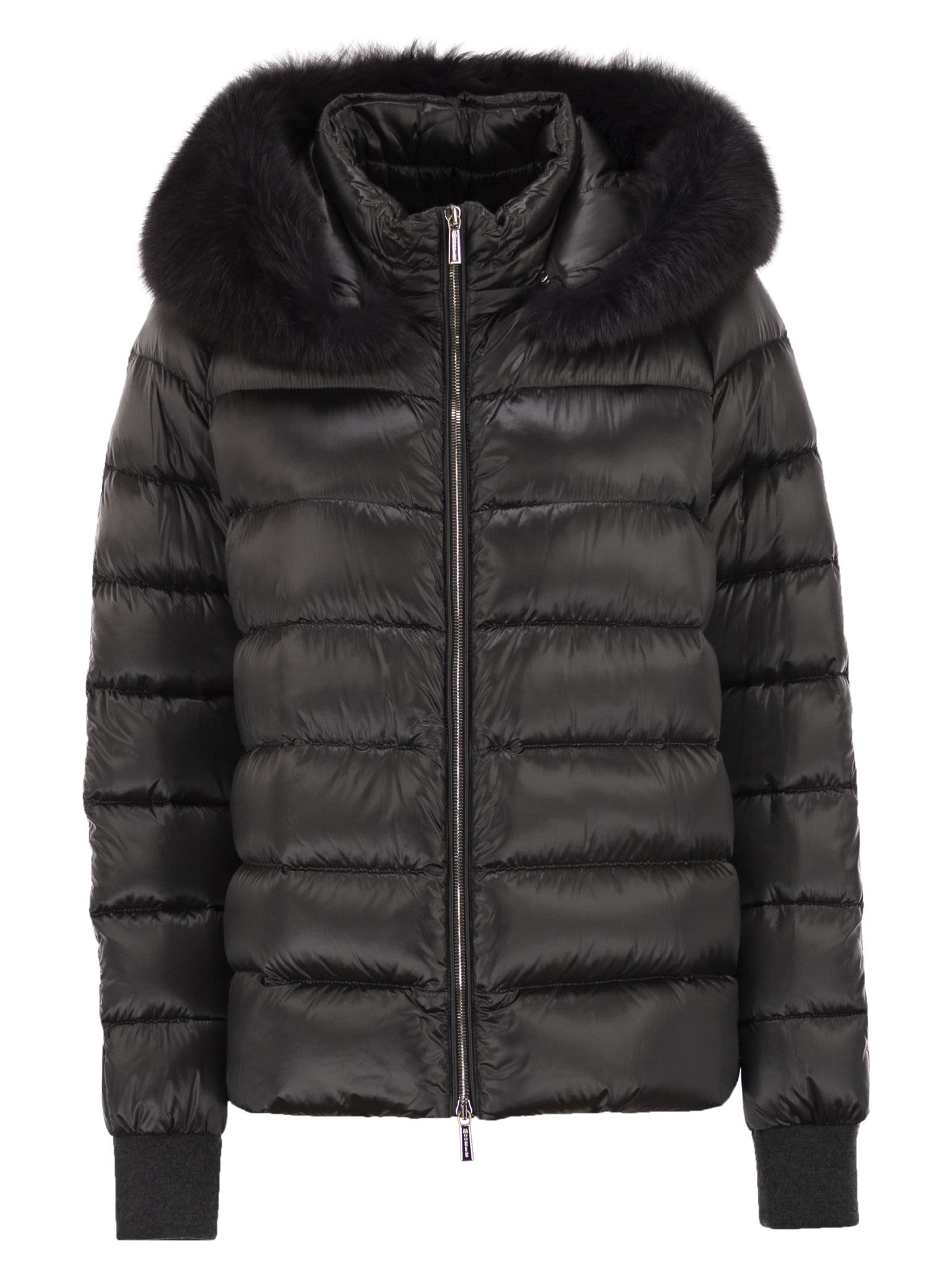 Moorer Pegaso - Down Jacket With Detachable Hood In Gray