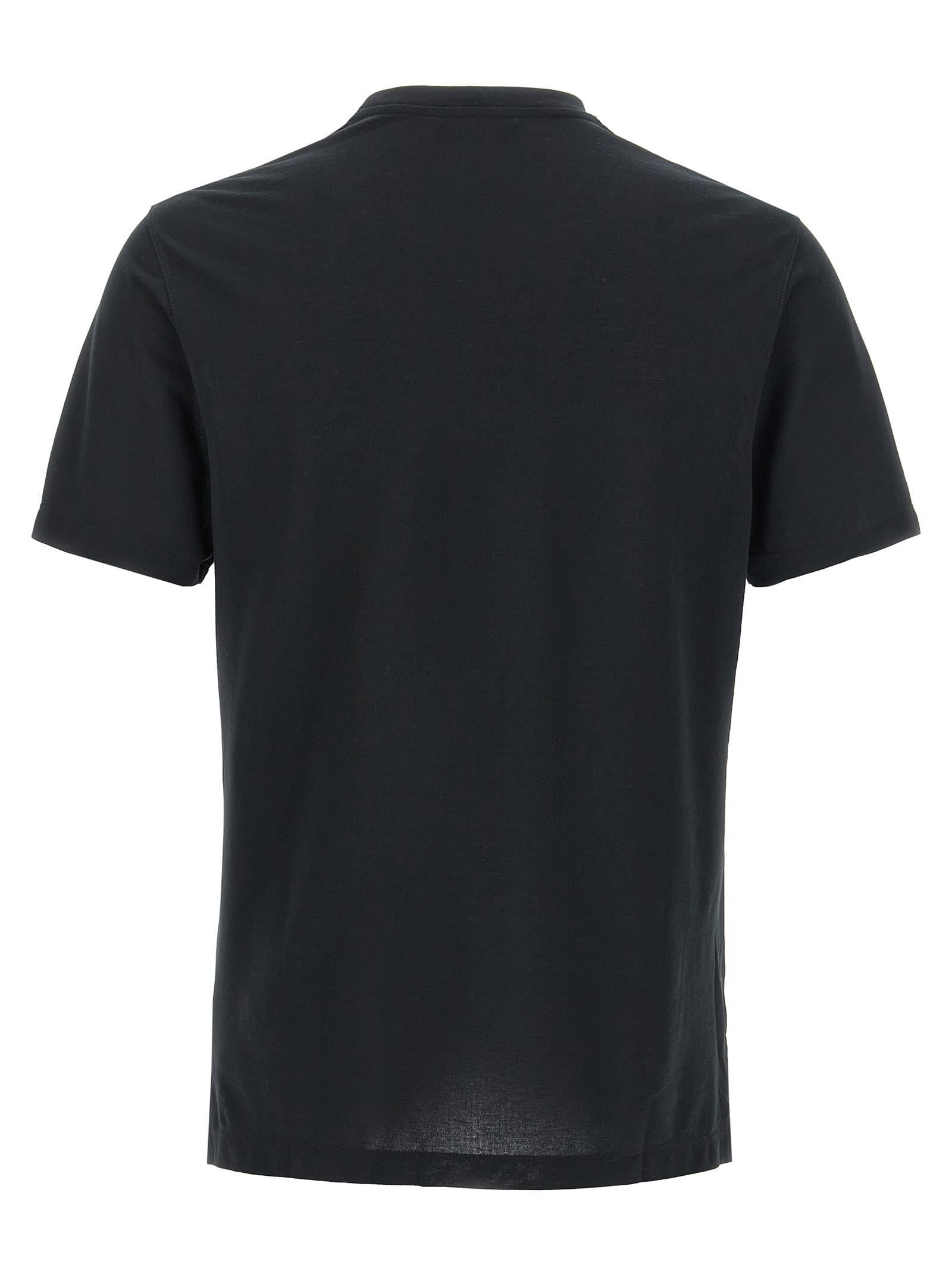 Zanone Jersey Crew Neck T-shirt In Black