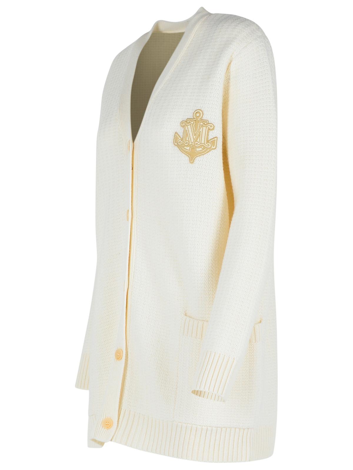 Max Mara 'wool Blend Cardigan Front Pockets' In White