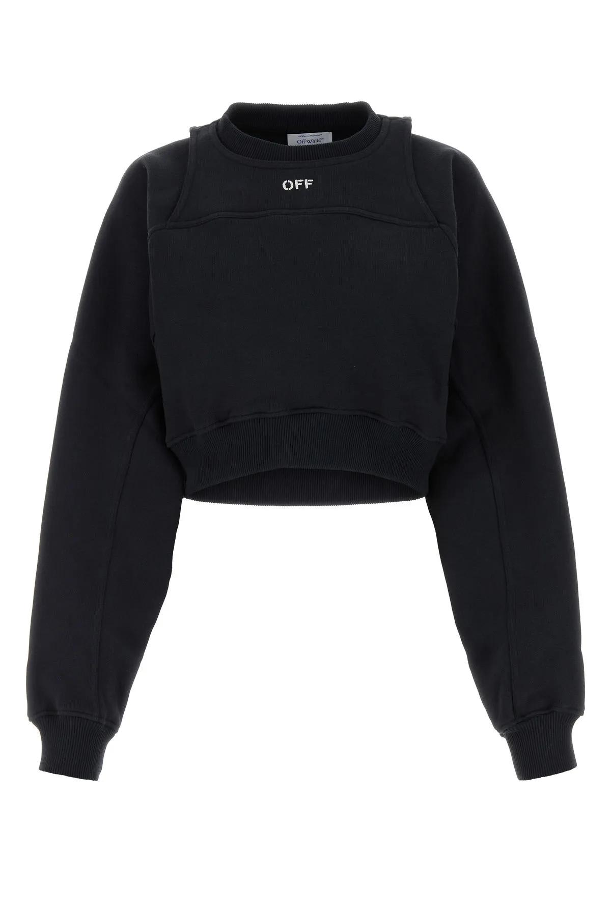 Shop Off-white Black Cotton Sweatshirt