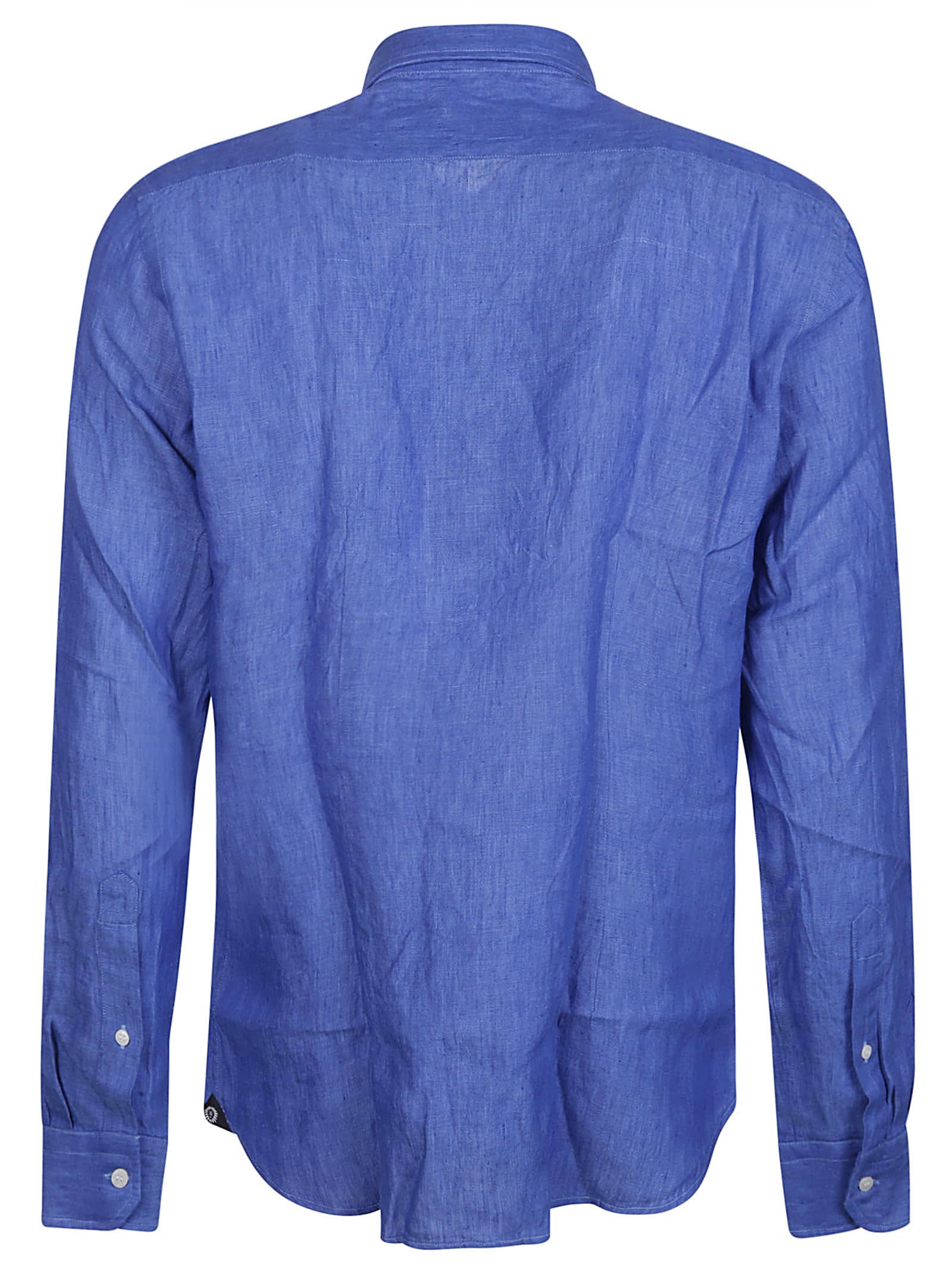 Shop Orian Long Sleeve Slim Shirt In Blu