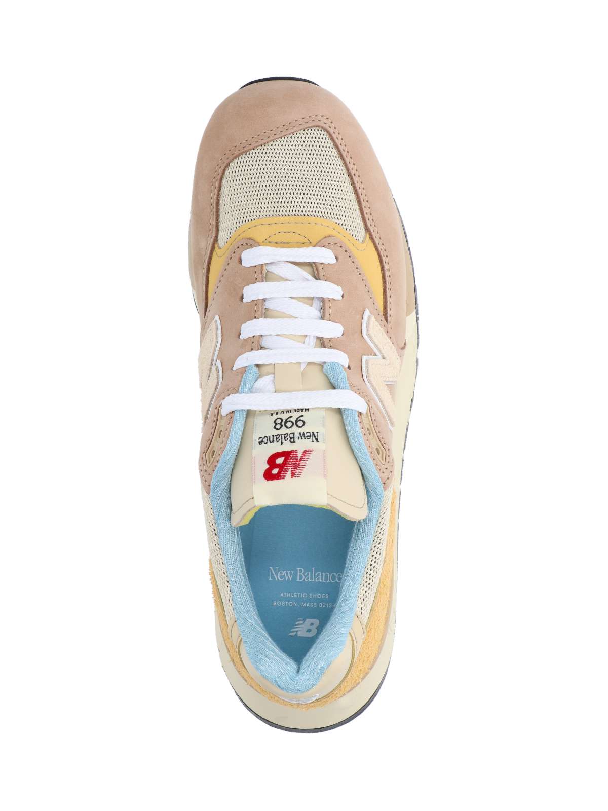New Balance Suede And Mesh Sneakers With Signature Logo Detail In Beige