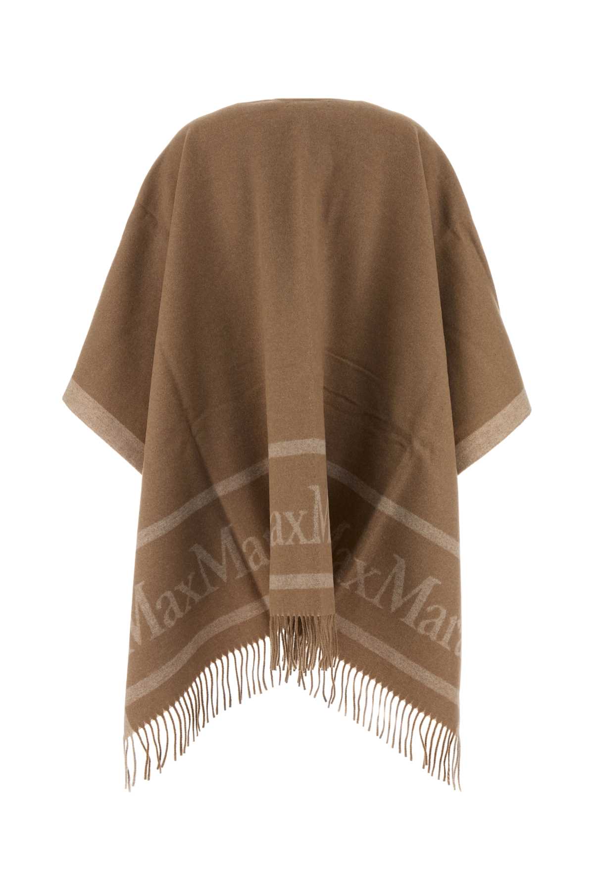 Max Mara Biscuit Wool Hildestd Cape In Brown