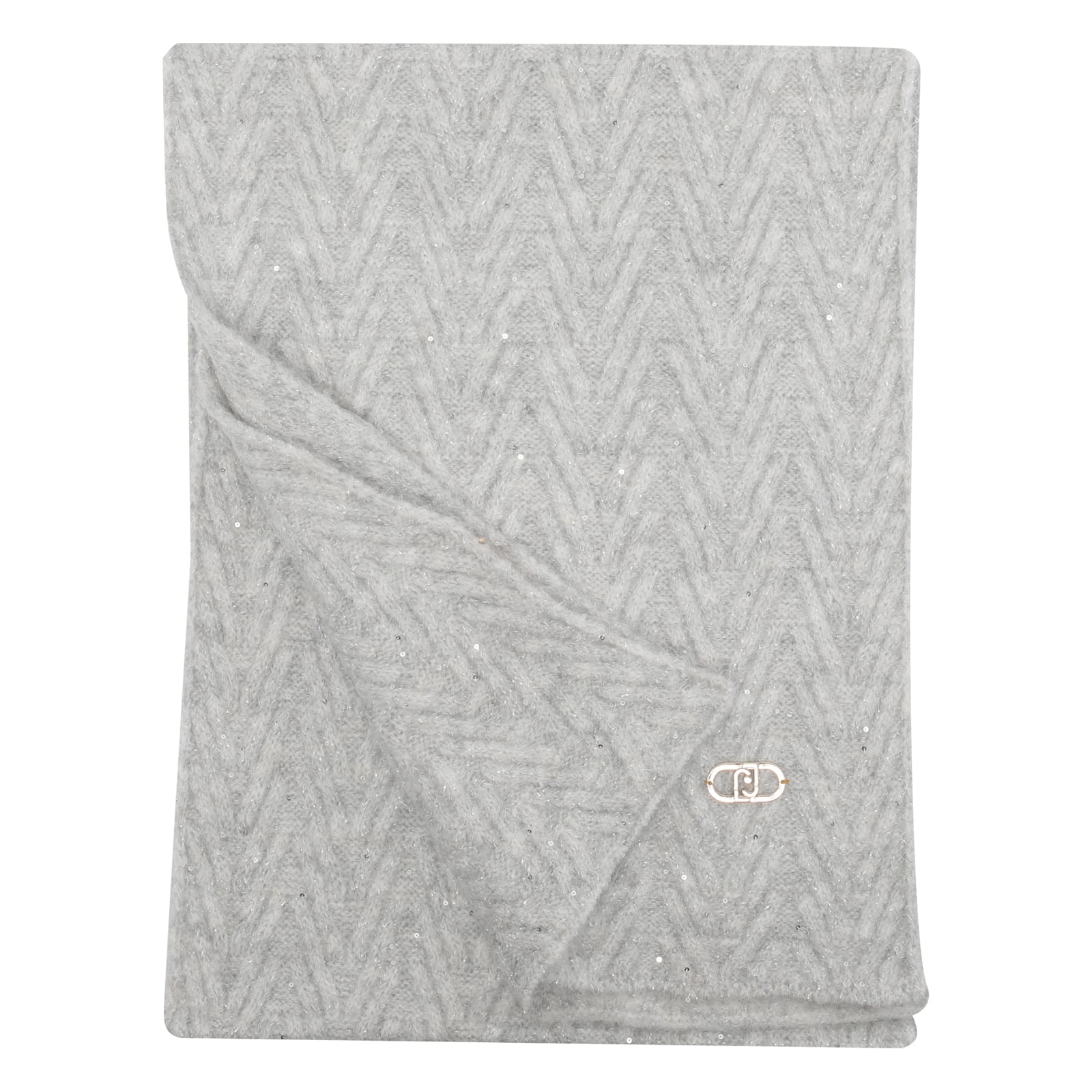 Liu •jo Logo Scarf In Gray