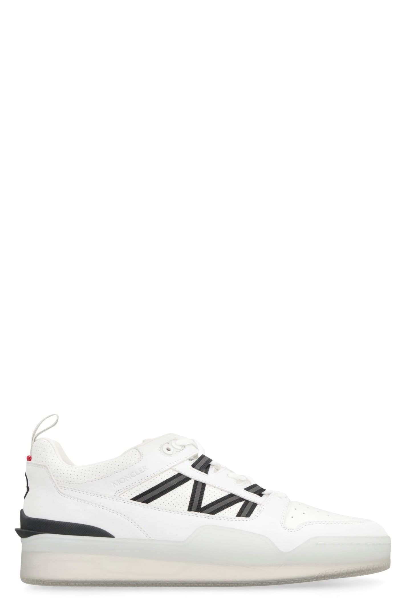 Shop Moncler Pivot Leather Low-top Sneakers In White
