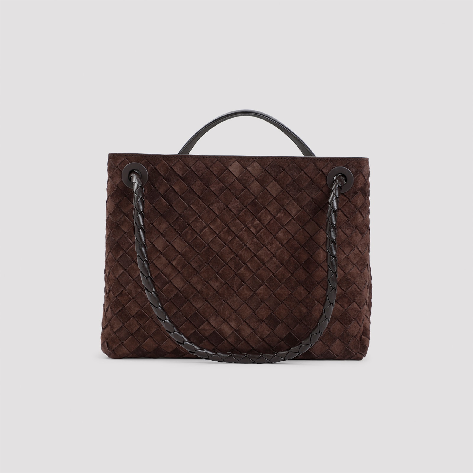 Bottega Veneta Andiamo Medium Suede Bag In Gold