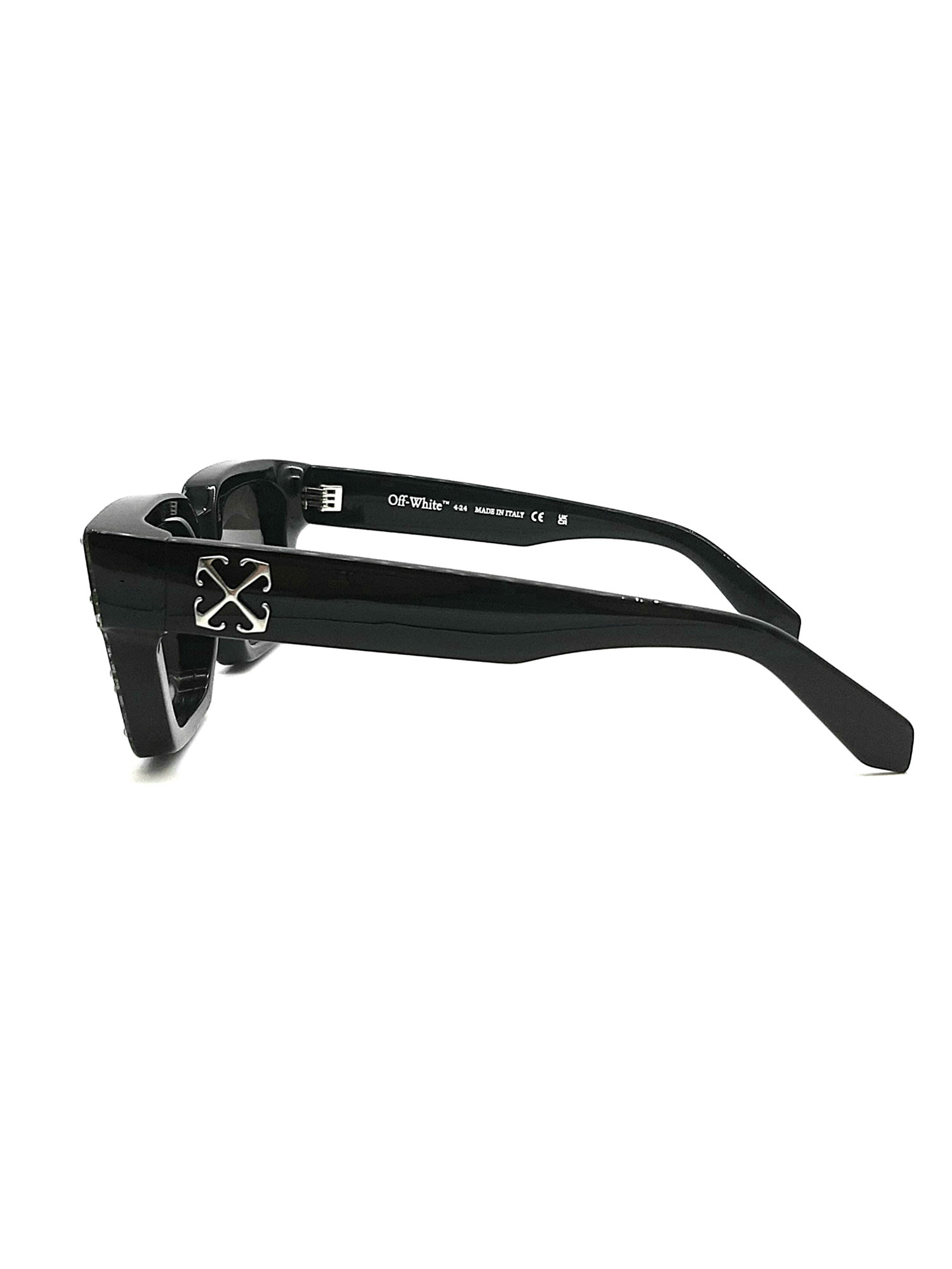 Shop Off-white Oeri126 Virgil Sunglasses L Sunglasses In Silver Dark Grey