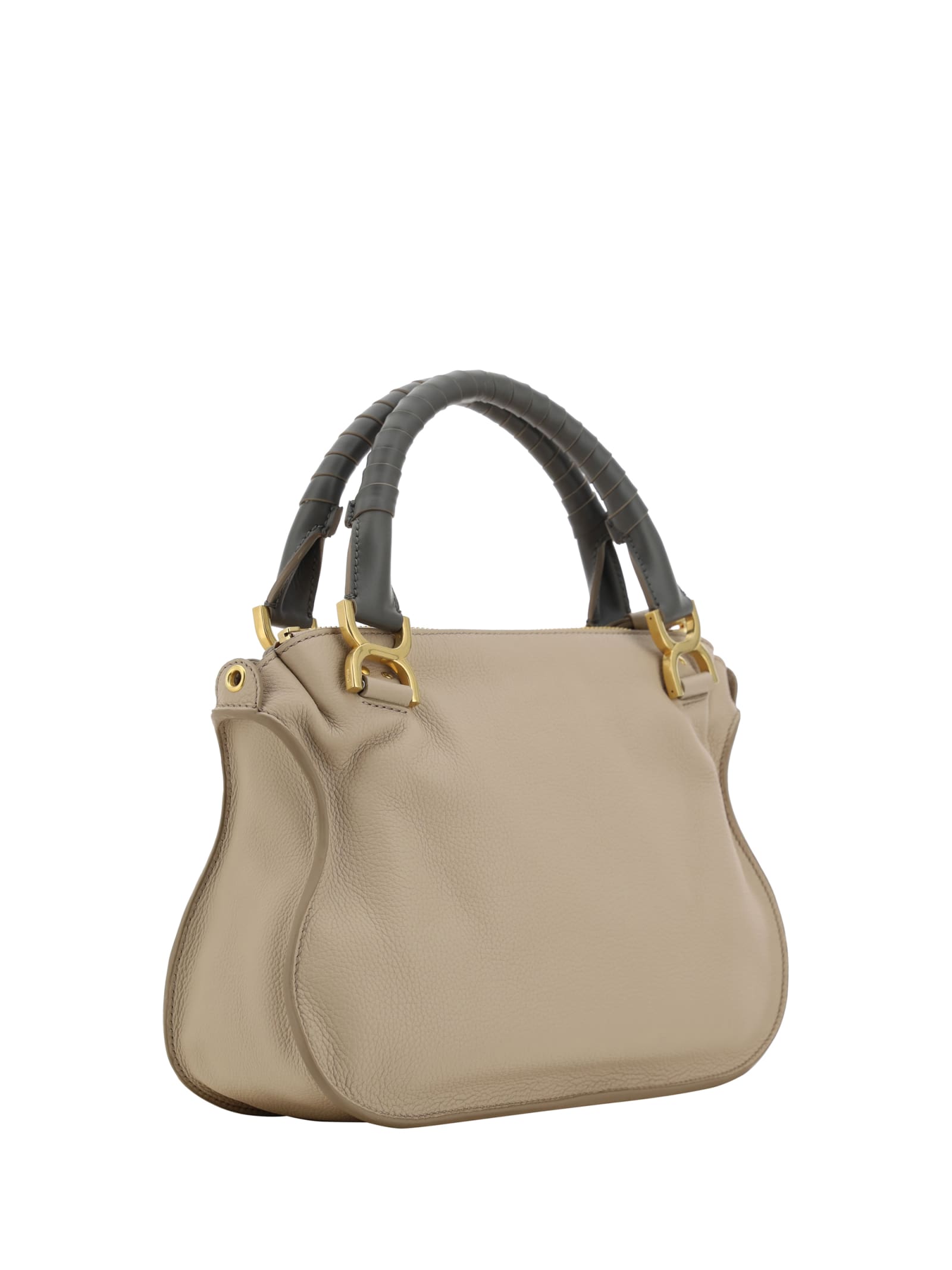 Shop Chloé Marcie Handbag In Floral Grey