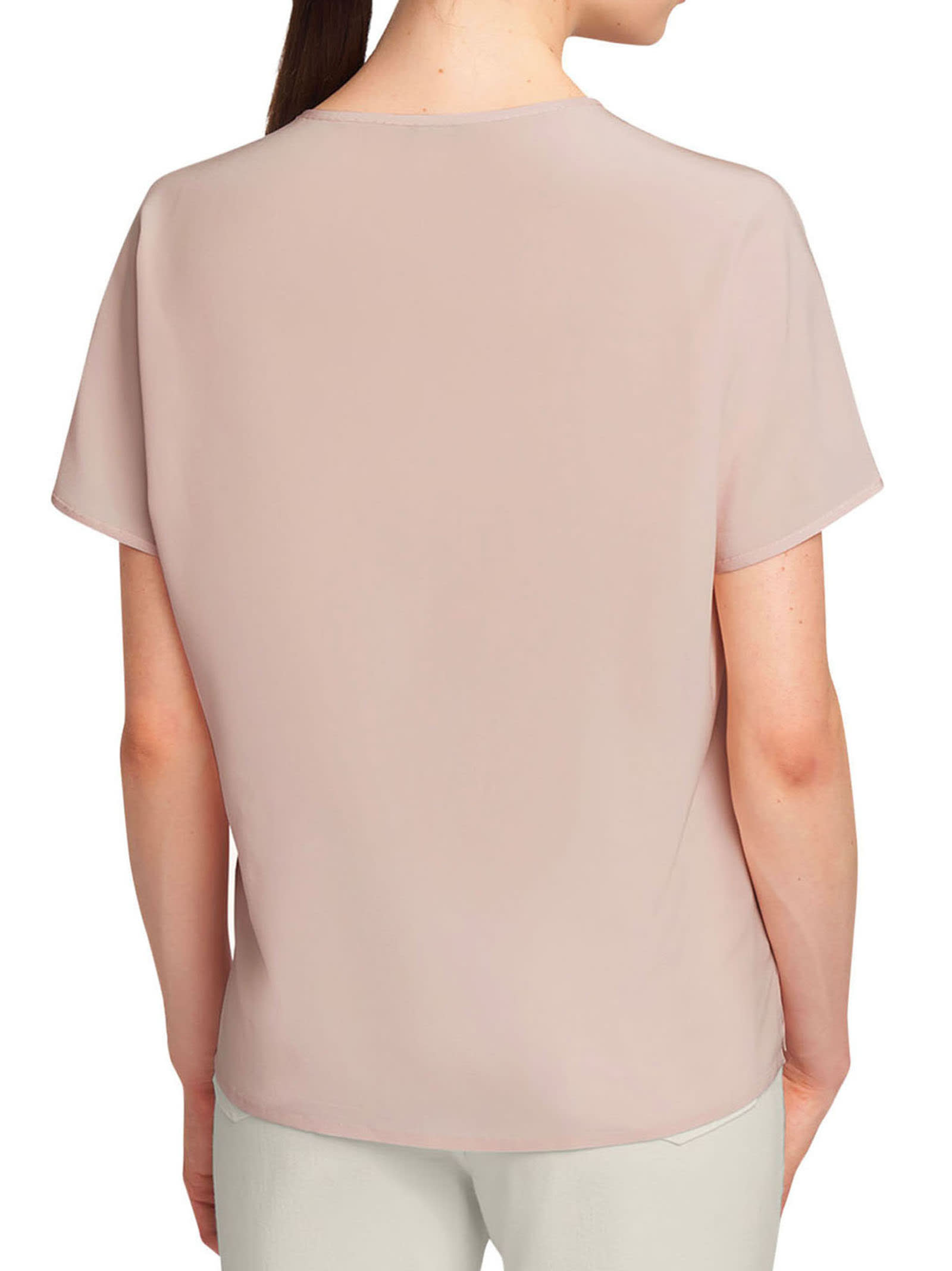 Shop Kiton Shirt Silk In Powder Pink