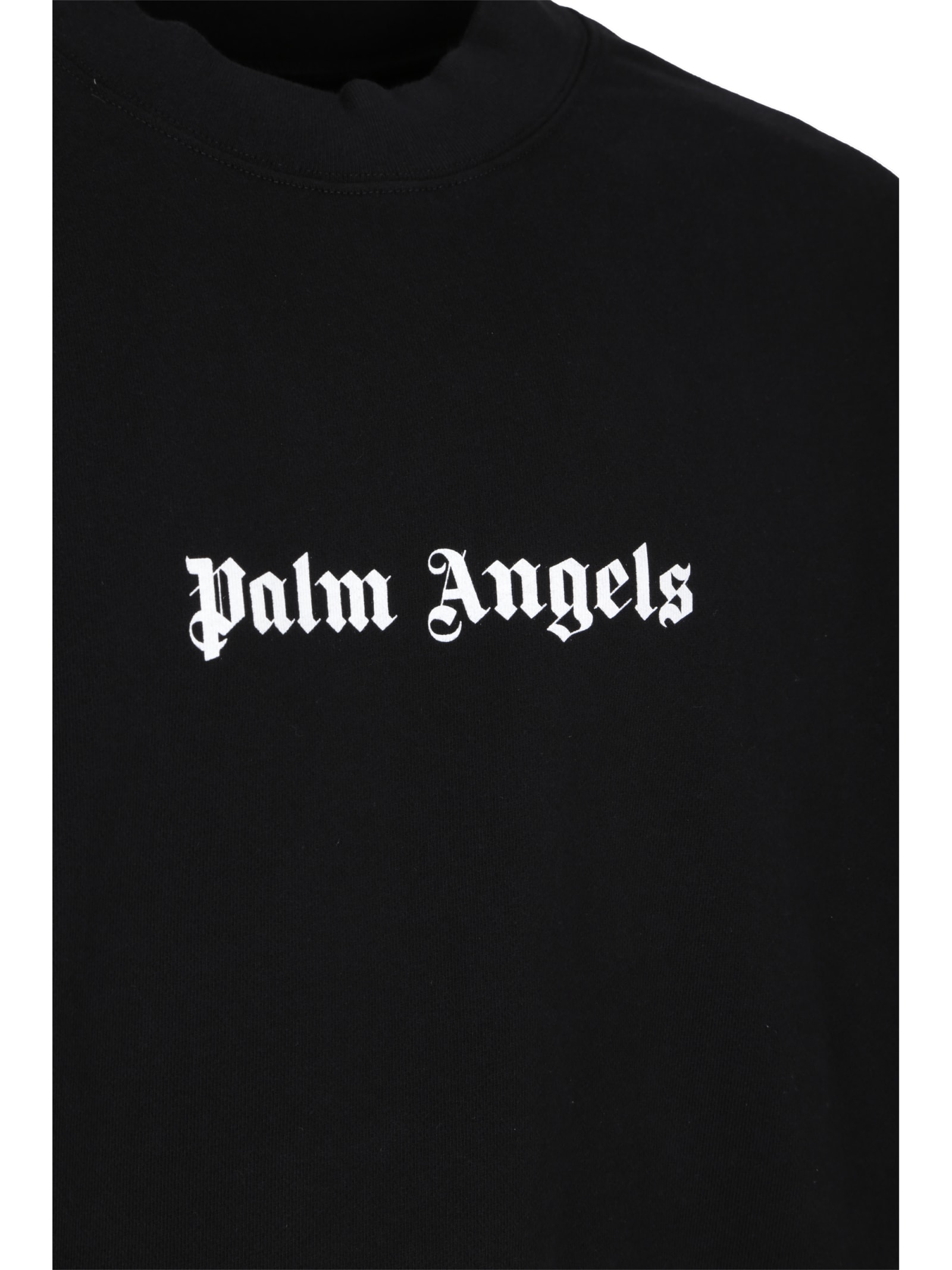 Shop Palm Angels Sweatshirt In Black/white