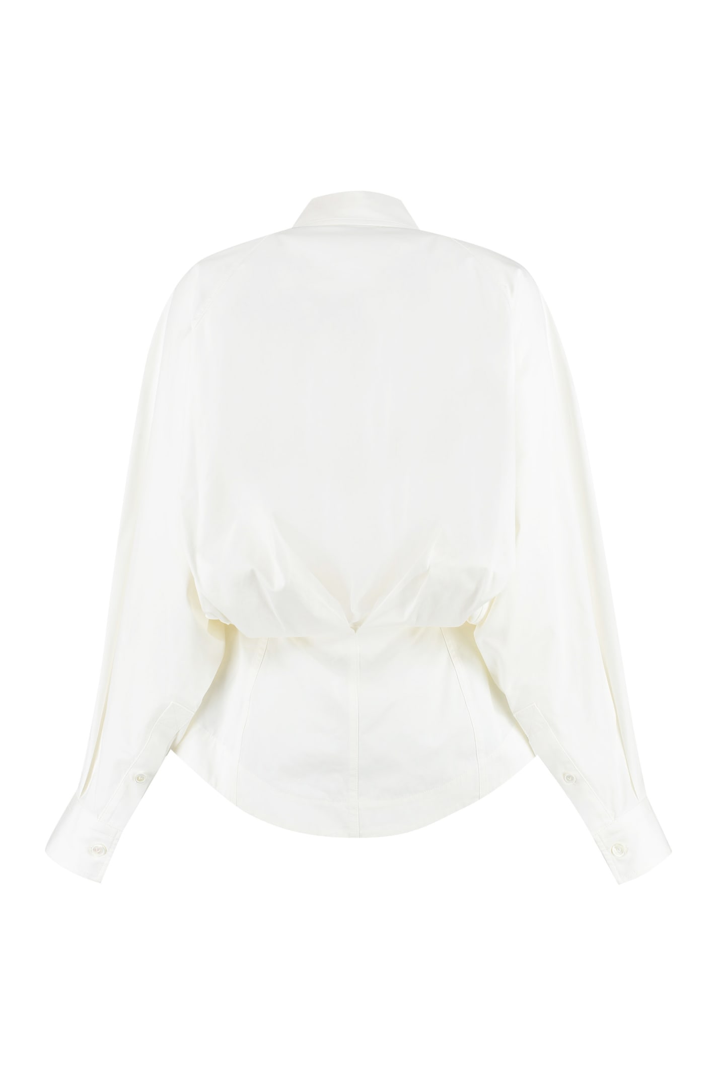 Shop Bottega Veneta Long Sleeve Cotton Shirt In White