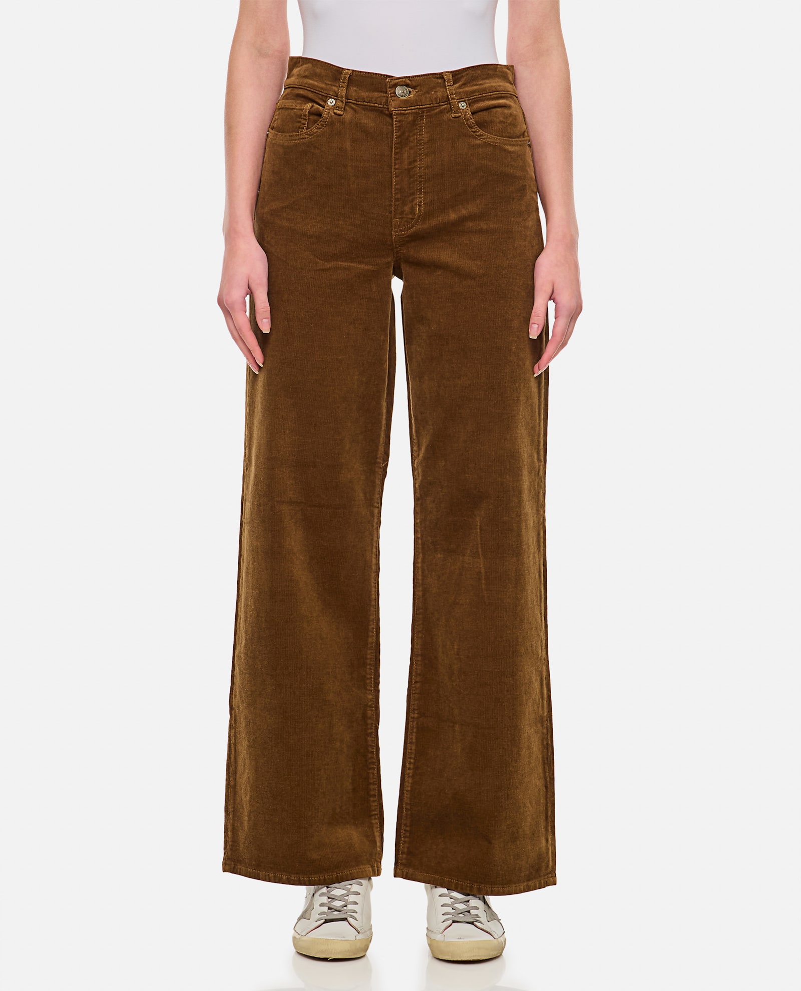 Shop Frame Le Slim Palazzo Denim Pants In Brown