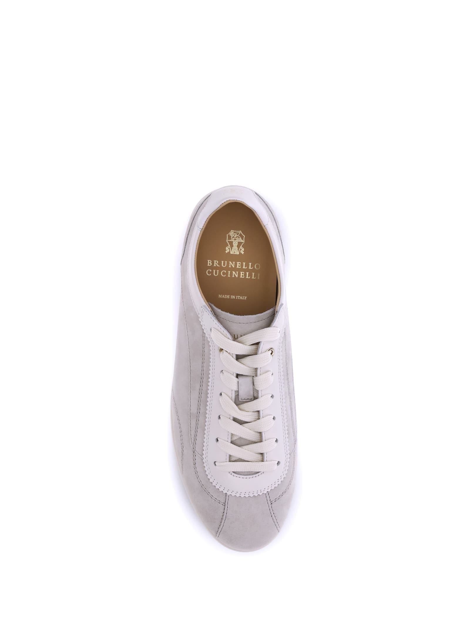 Brunello Cucinelli Suede Leather Sneakers In Gray