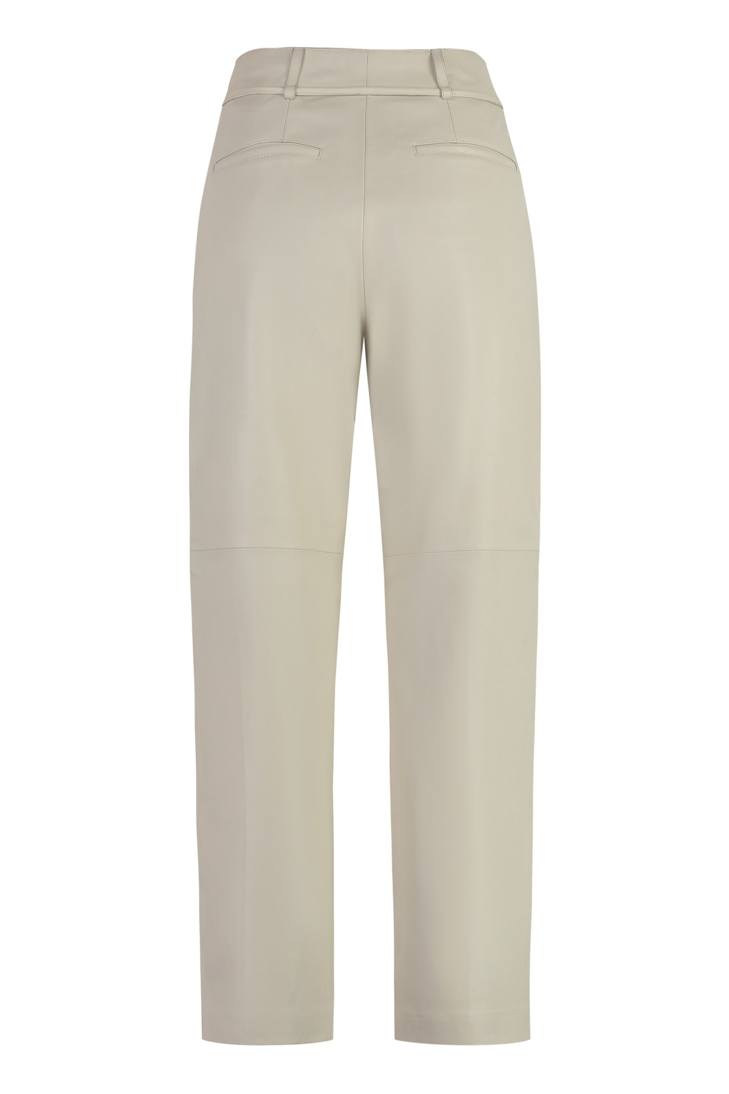 Shop Yves Salomon Leather Pants In Sand