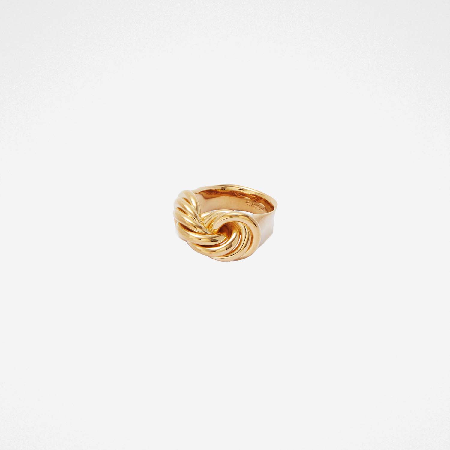 Shop Jil Sander Brass Ring With Braided Detail In Golden