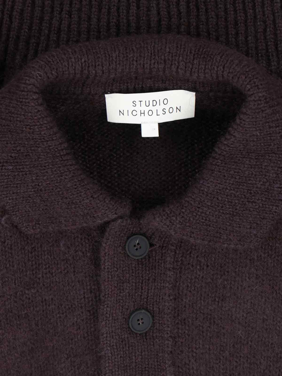 Studio Nicholson Classic Knit Sweater In Rich Brown Hue In Brown