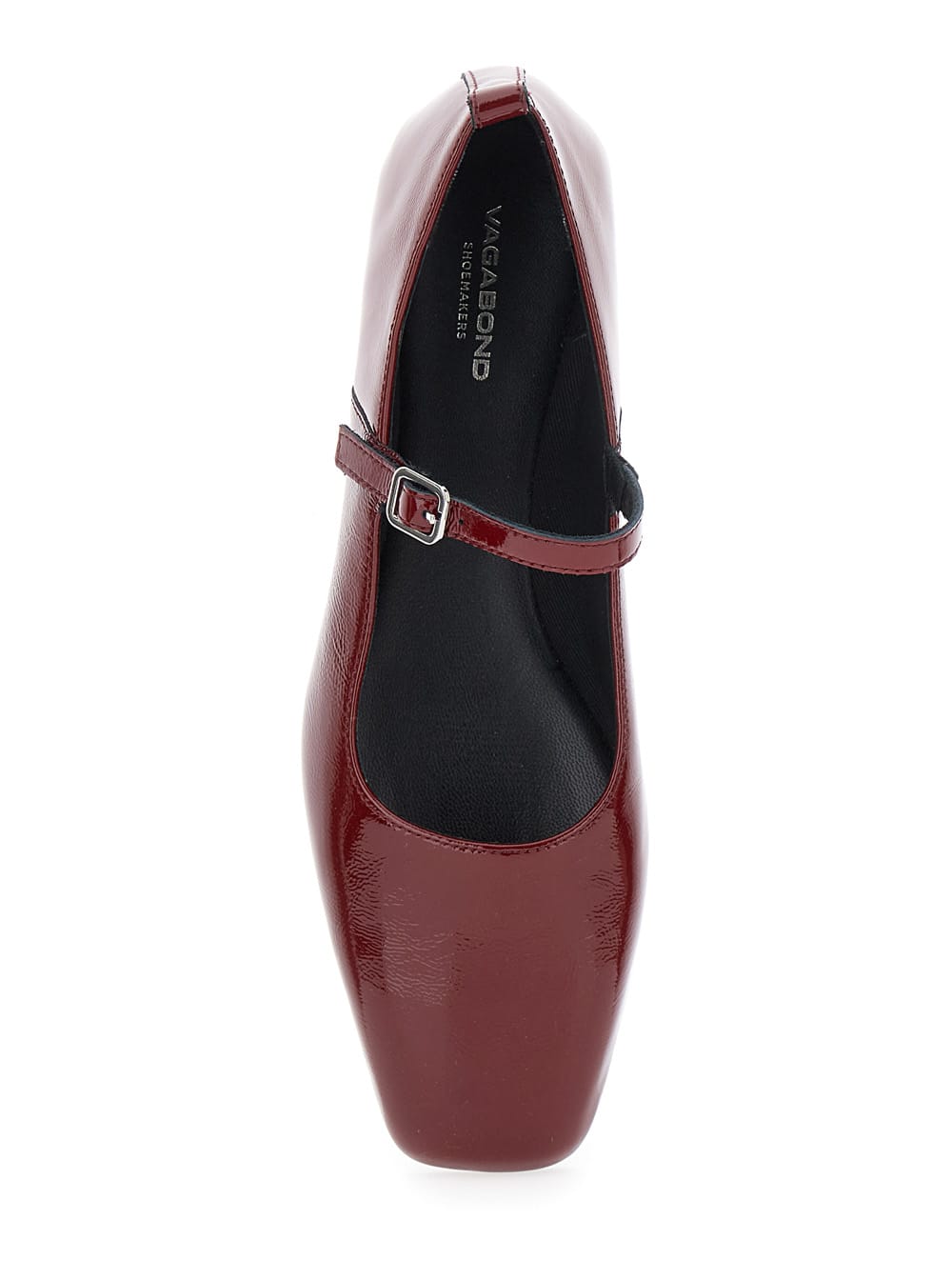 Vagabond Delia Patent Leather Ballet Flats In Red