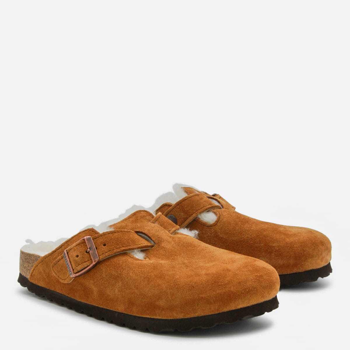 Birkenstock Boston Shearling Mink Clog In Brown