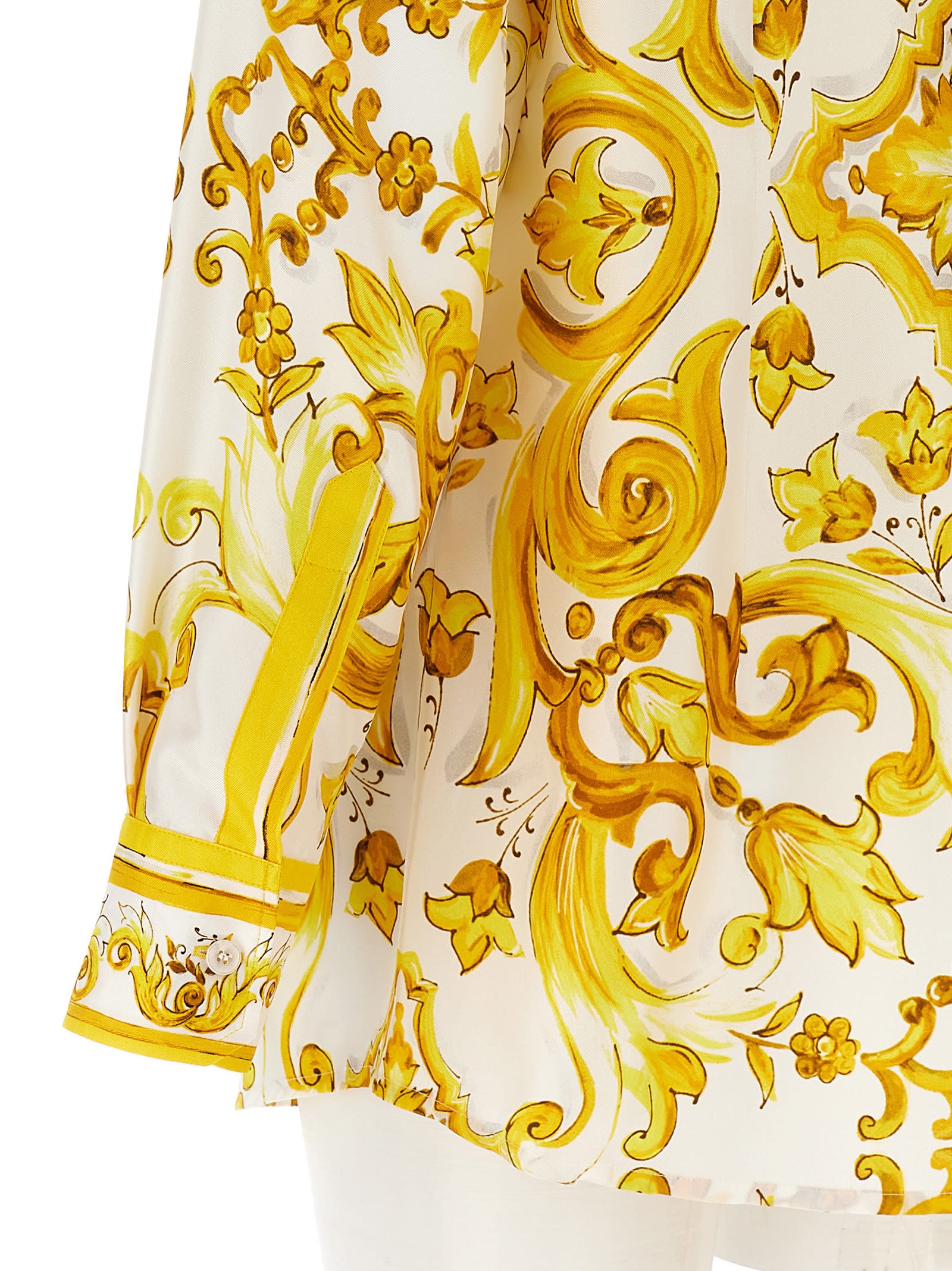 Shop Dolce & Gabbana Silk Shirt In Yellow