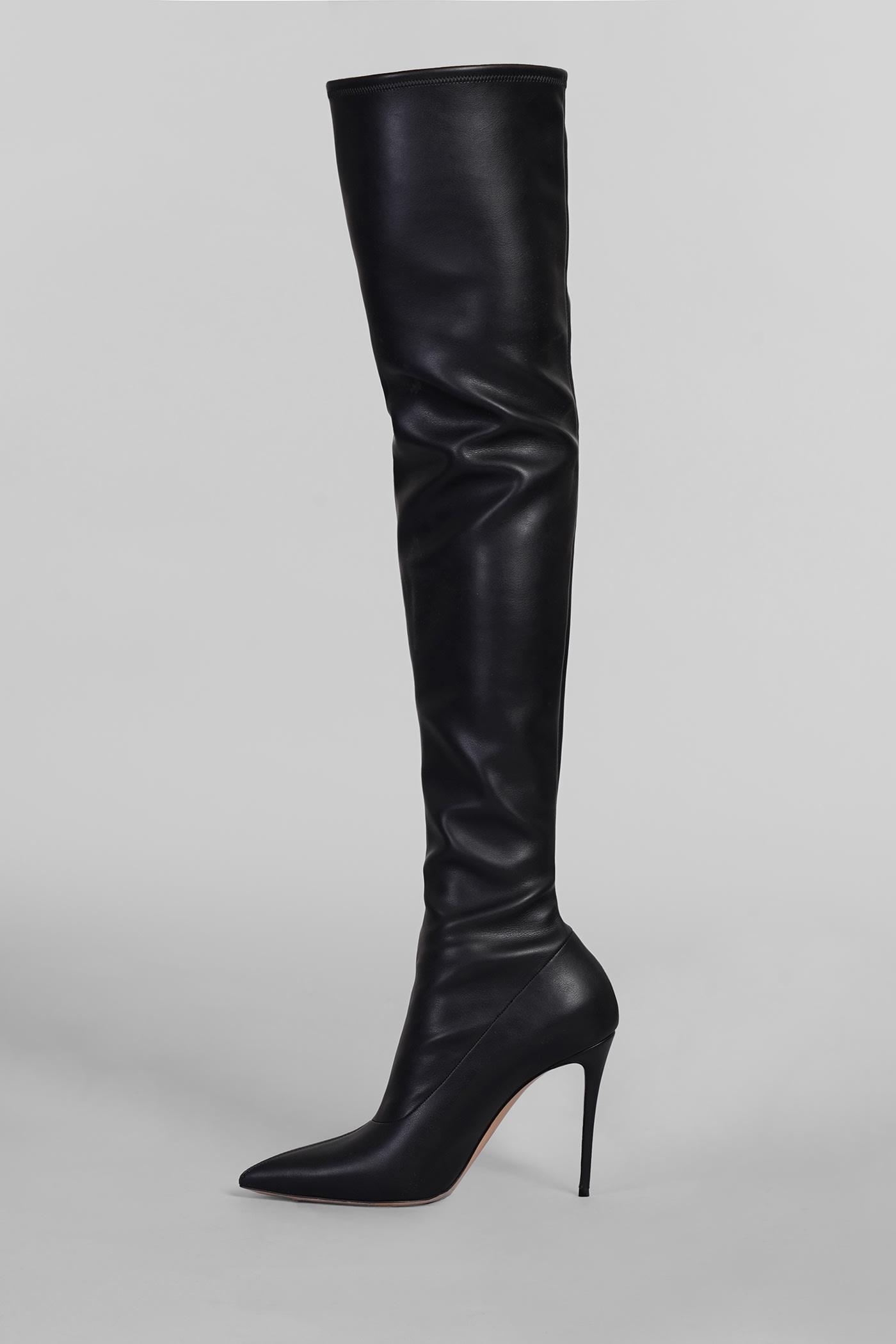 Shop Casadei Julia High Heels Boots In Black Leather