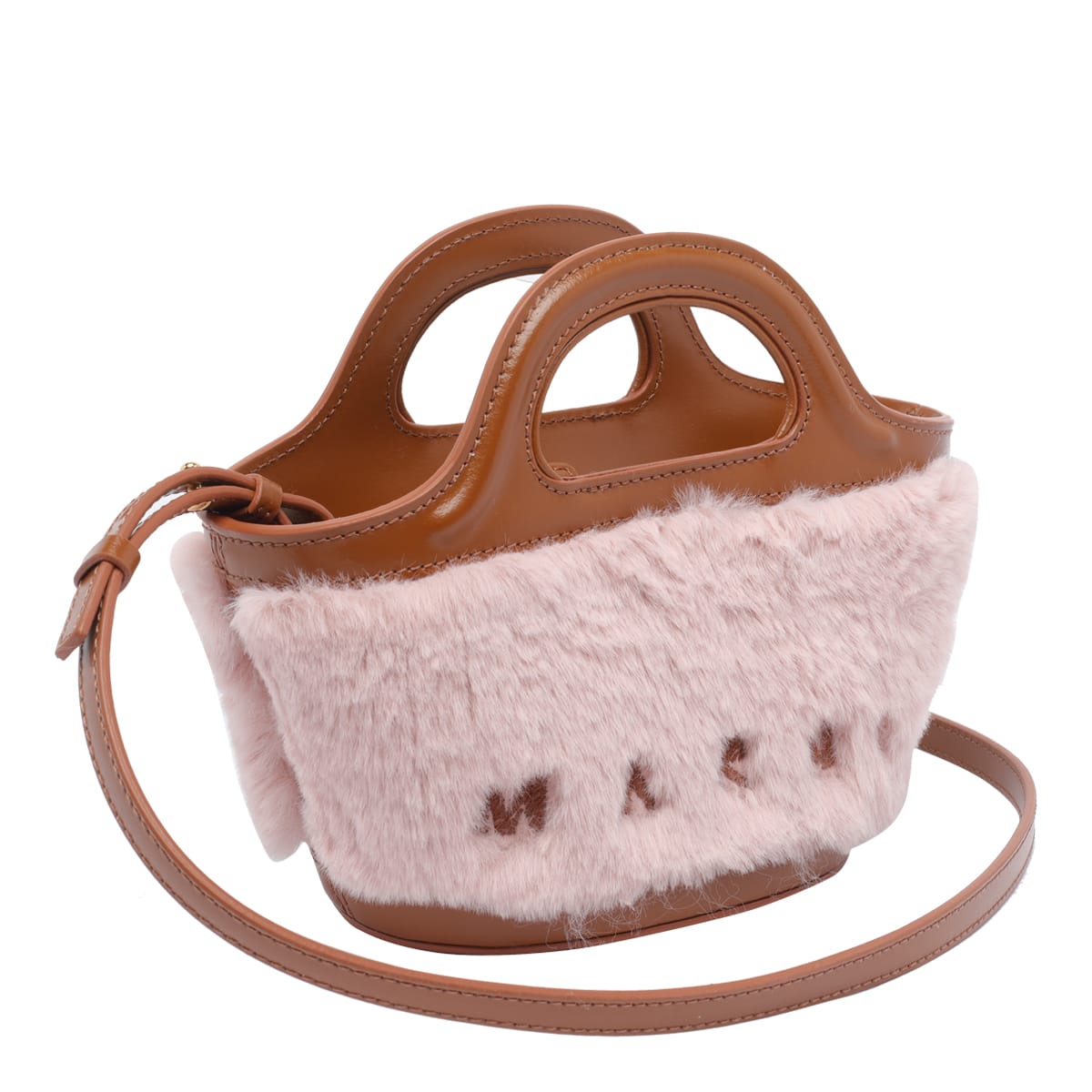 Marni Tropicalia Double Handle Shoulder Bag In Brown