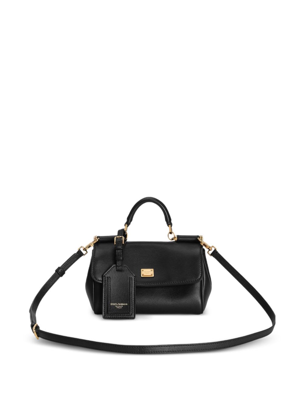 Dolce & Gabbana My Sicily Leather Handbag In Black