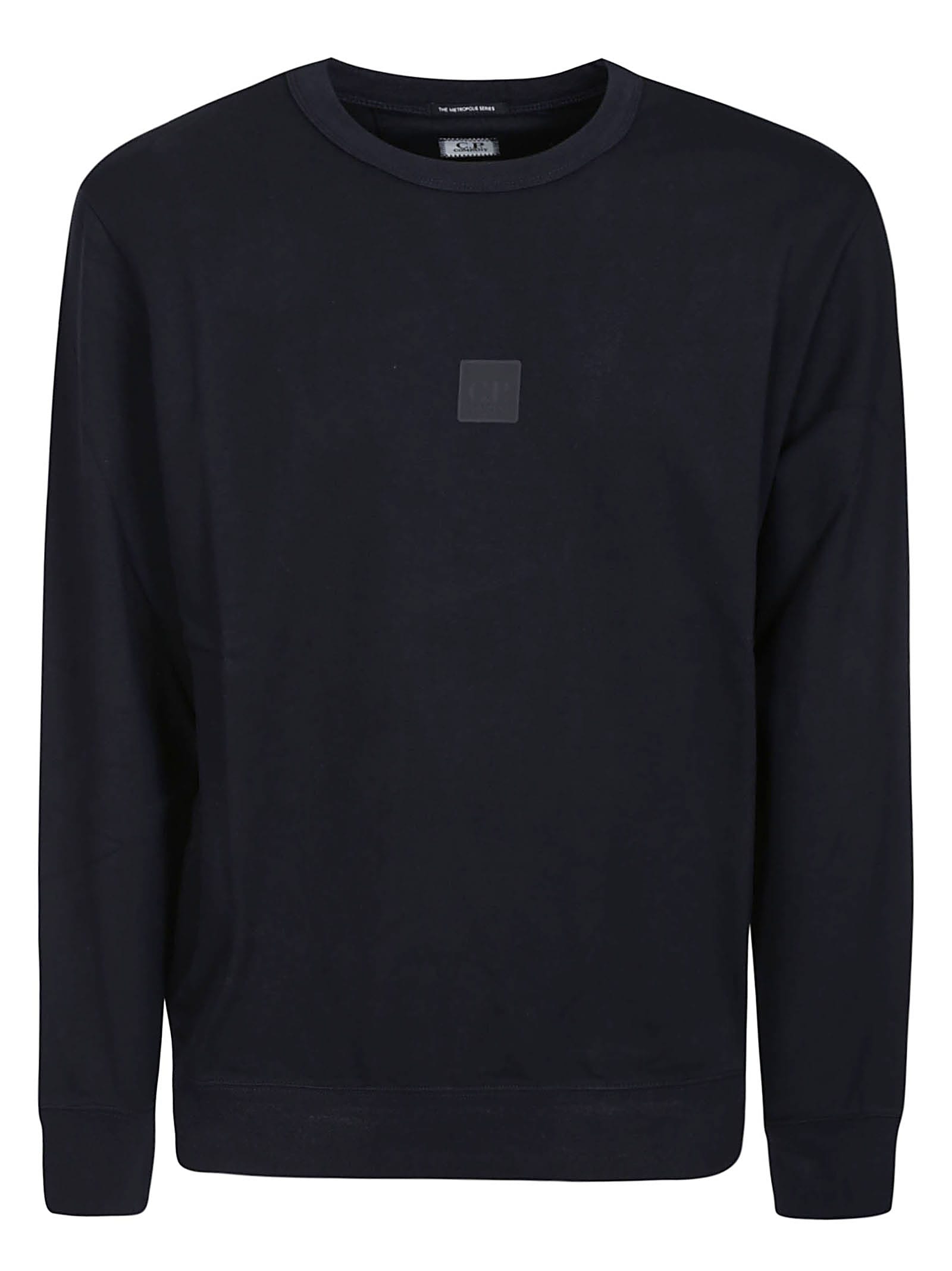 C.p. Company Fleece Long-sleeved Sweatshirt In Total Eclipse