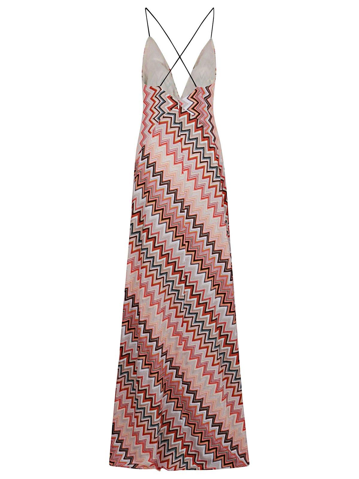 MISSONI ZIG ZAG PATTERN LONG PATCHWORK DRESS