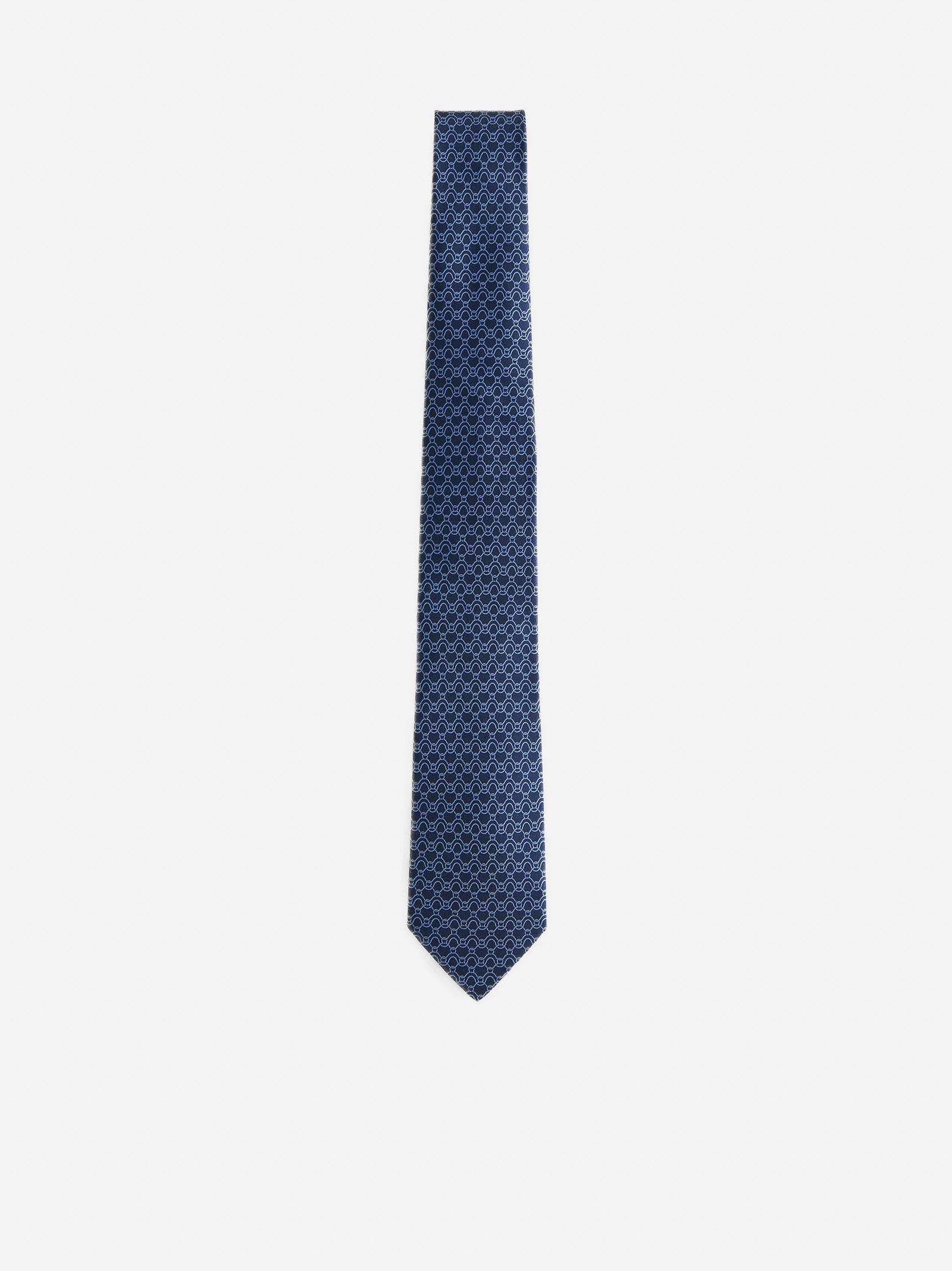 Shop Ferragamo Traccia Silk Tie In Navy