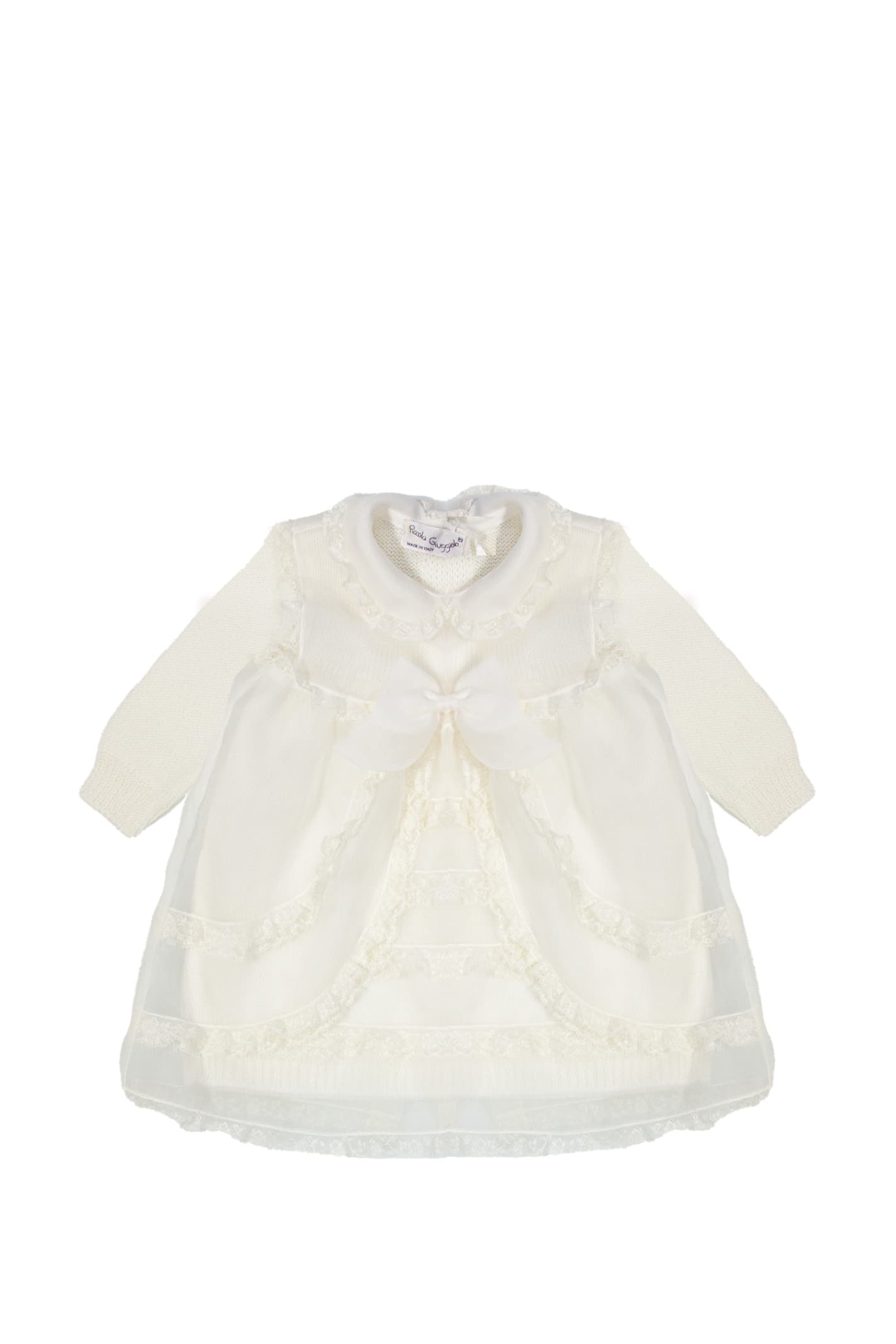 Piccola Giuggiola Babies' Wool Dress In White