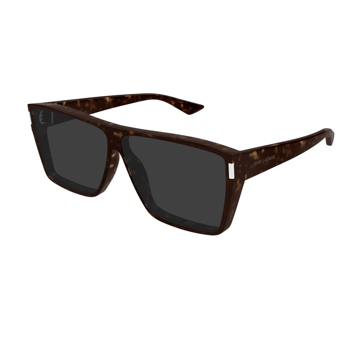 Shop Saint Laurent Sl 756 Linea Corner Angle 002 Havana Grey Sunglasses