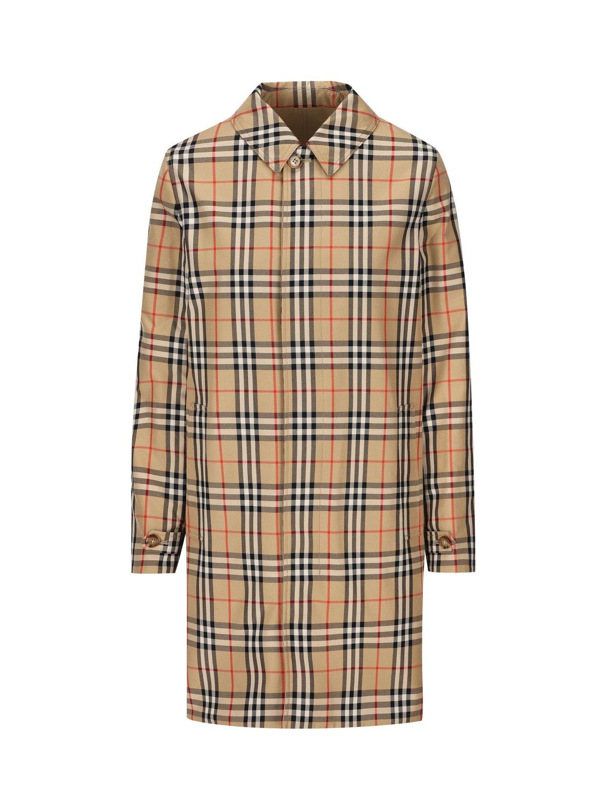 Burberry Checked Single-breasted Coat