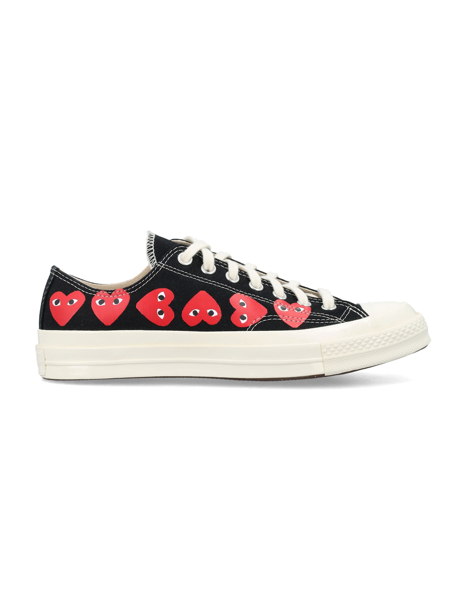 Comme Des Garçons Multi Heart Low Top In Black