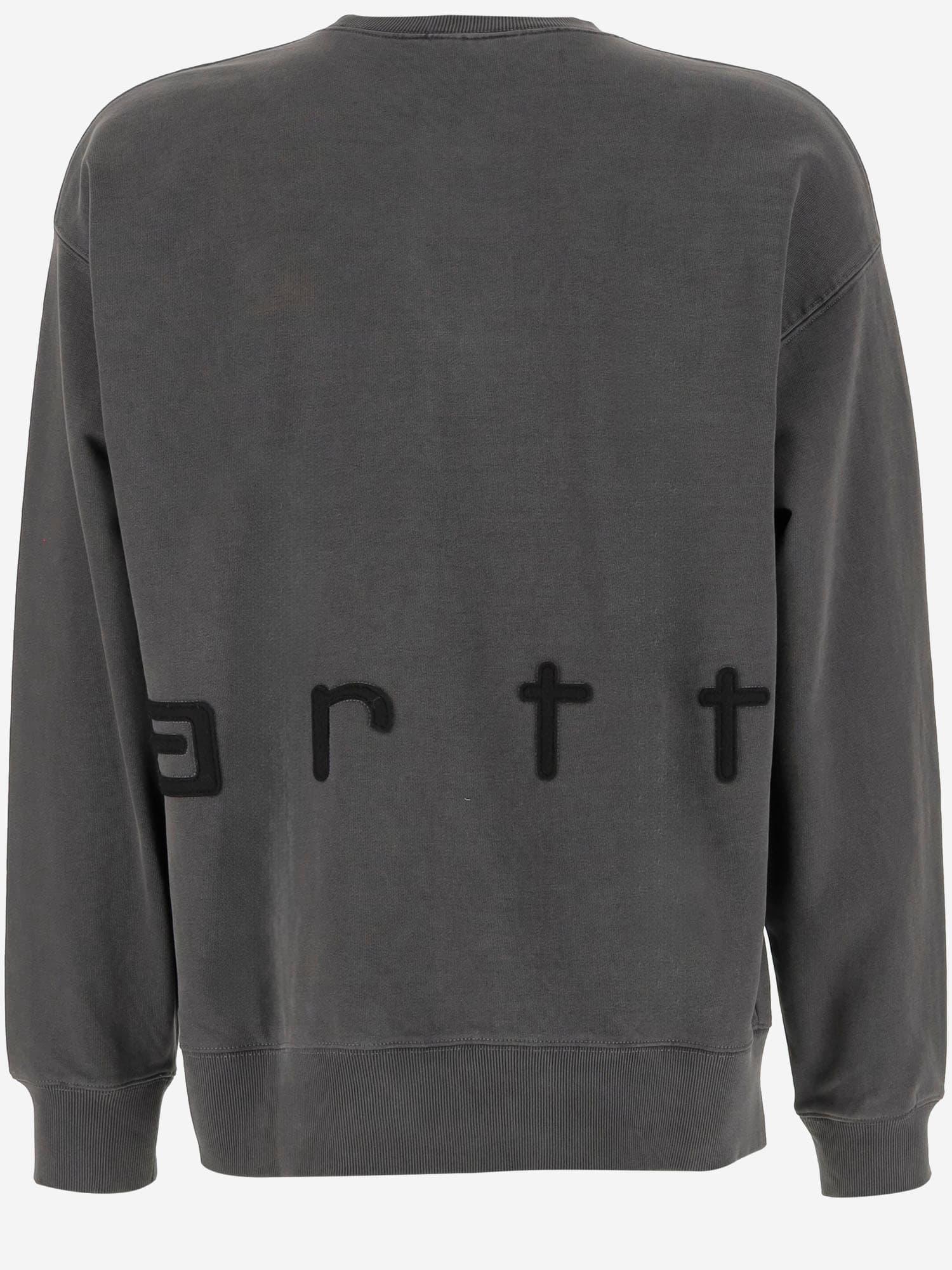 Carhartt Crew Neck Long Sleeves Cuffs And Hem In Grey