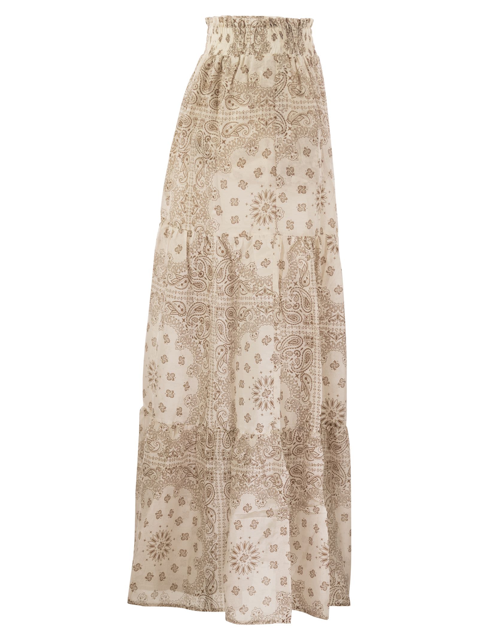 MC2 SAINT BARTH CHEYENNE - LONG SKIRT IN COTTON AND SILK.