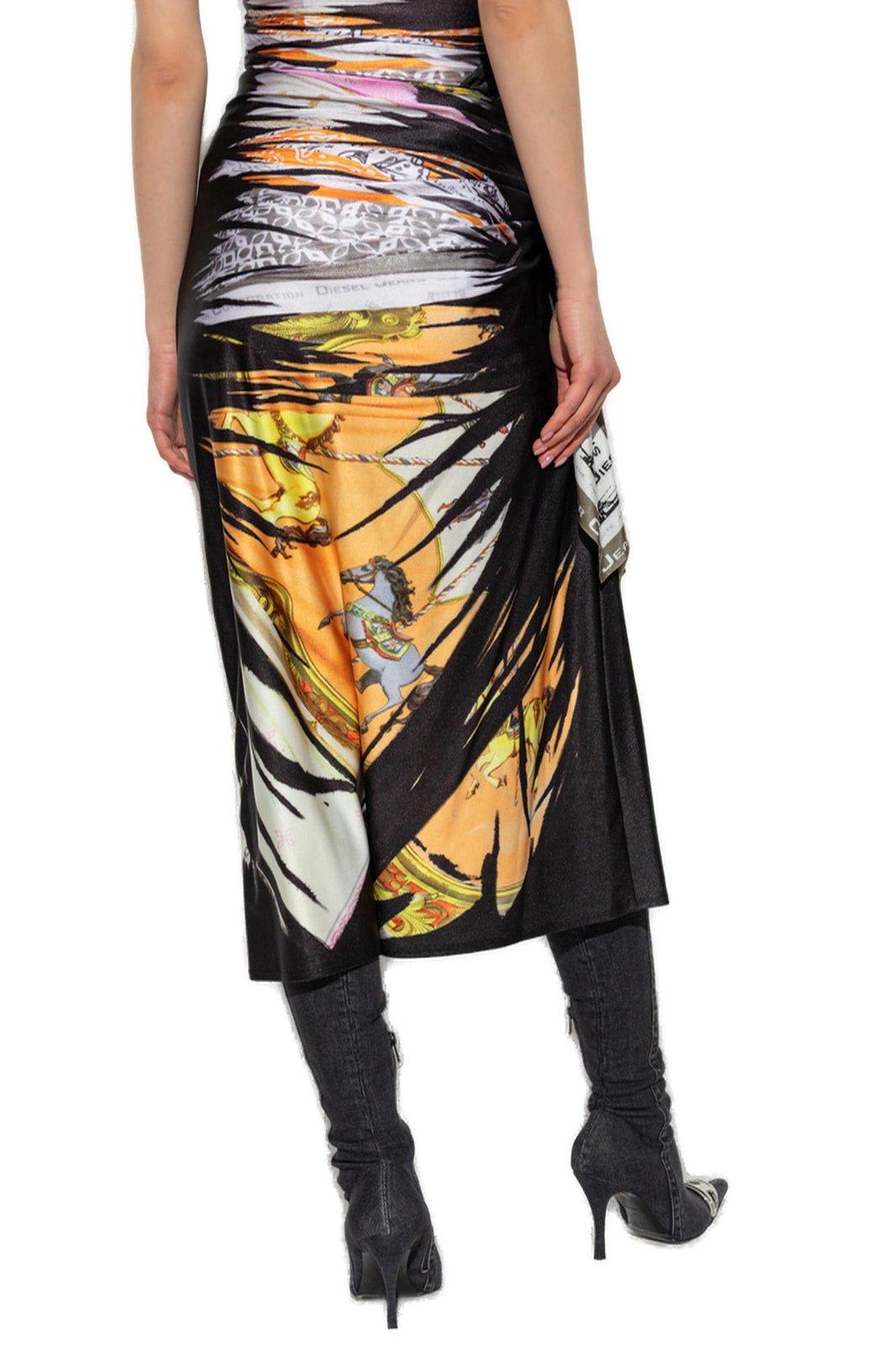 Diesel Draped Skirt With Bandana Print