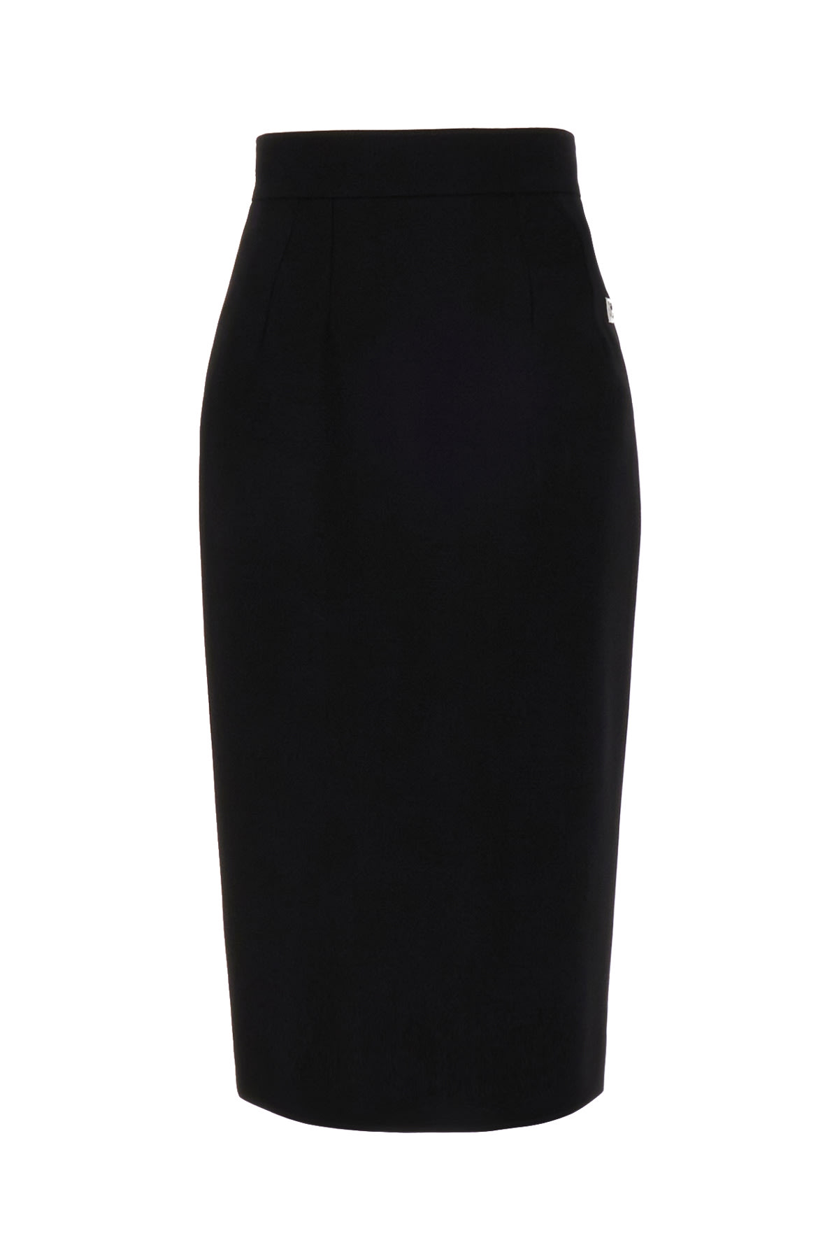 Dolce & Gabbana Black Stretch Wool Skirt In Nero