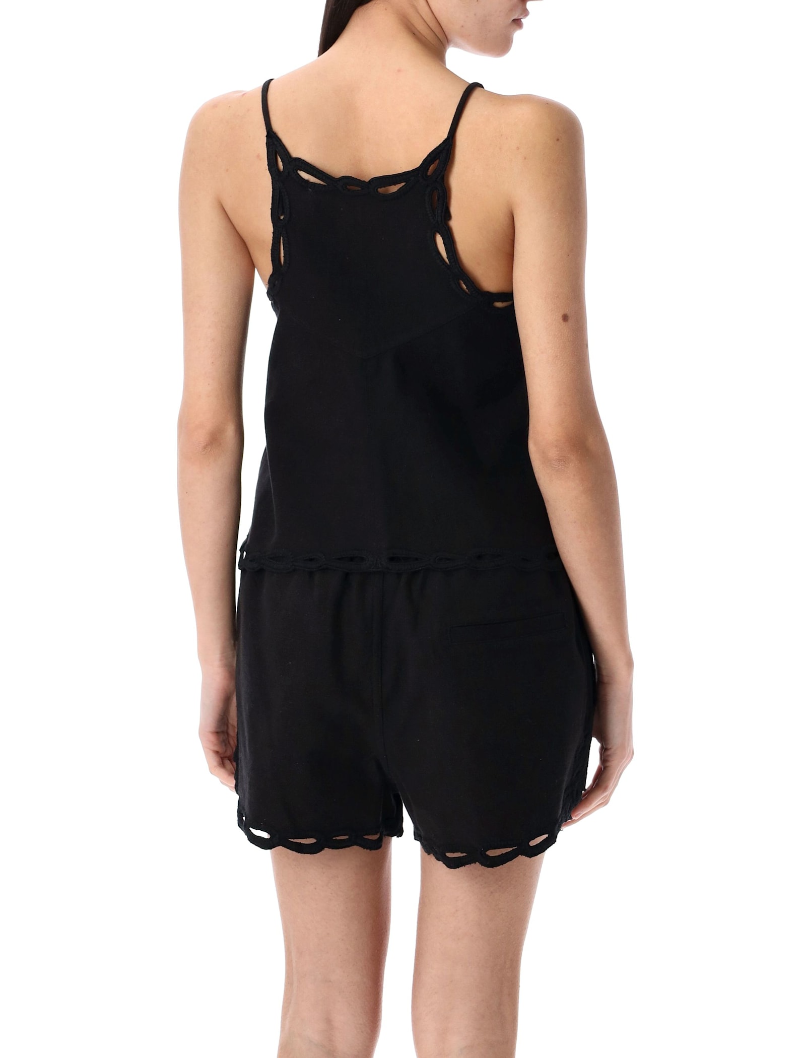 Isabel Marant Étoile Isabel Marant Etoile Embroidered Black Tomeki Tank Top In Faded Black