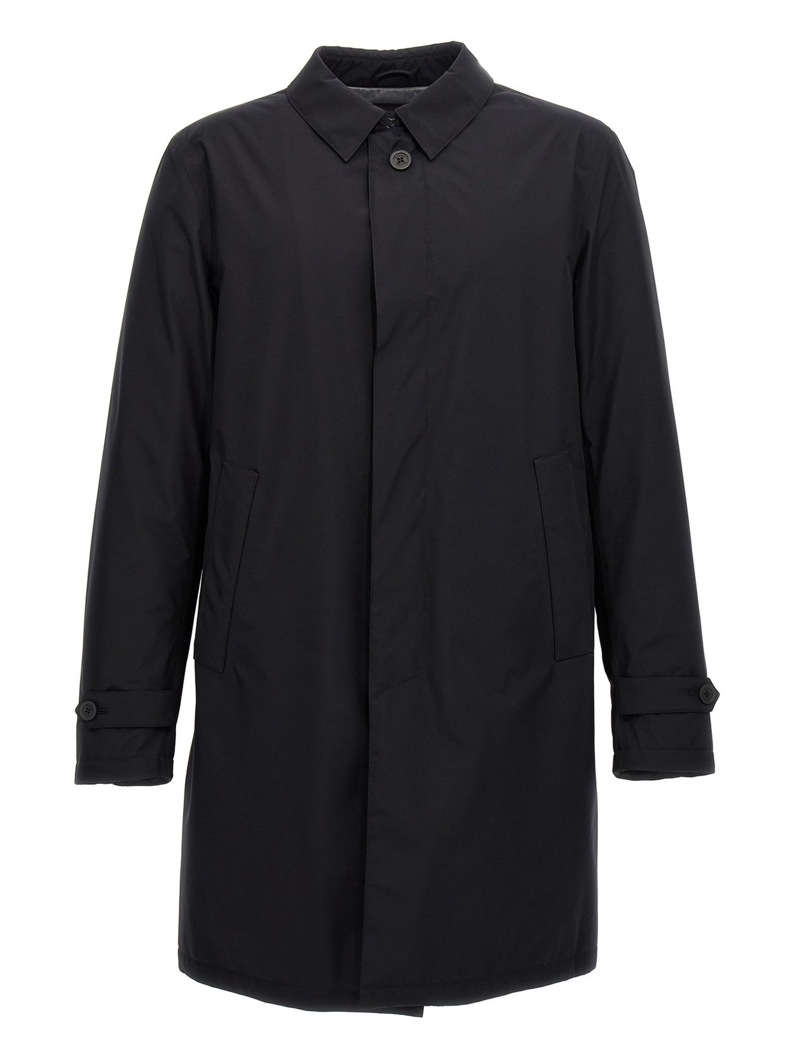 Shop Herno Black Laminar Coat