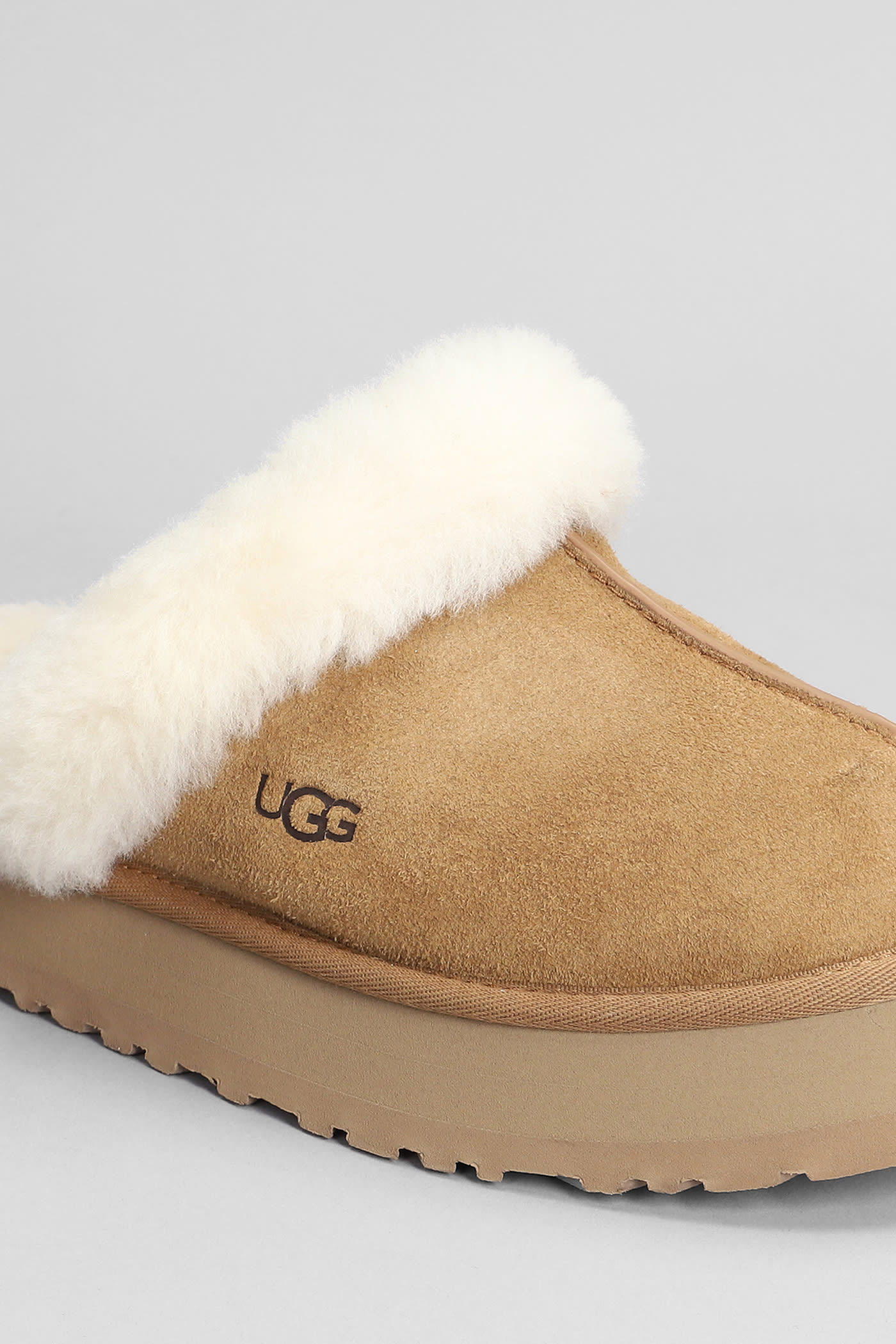 Ugg Disquette Sheepskin And Suede Comfort Slide