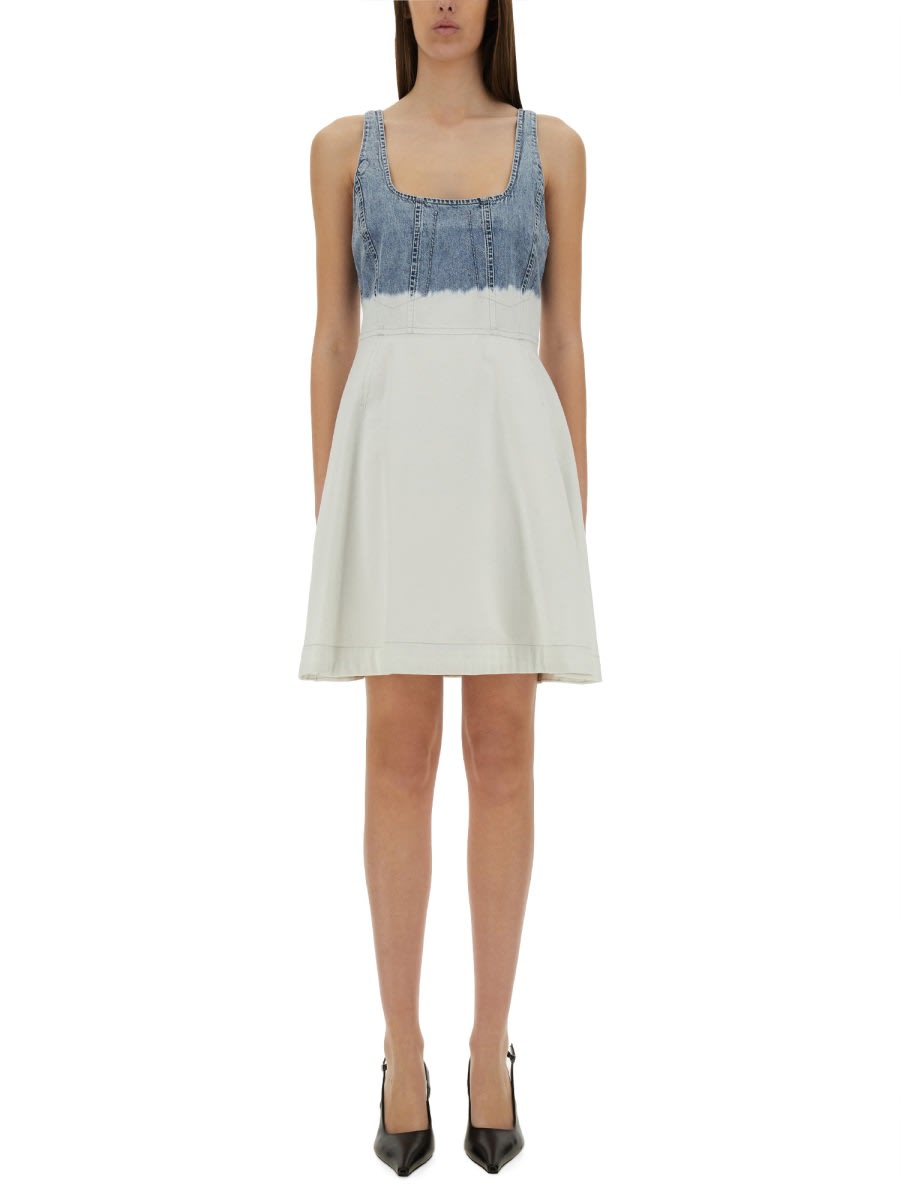 Two-tone Denim Dress