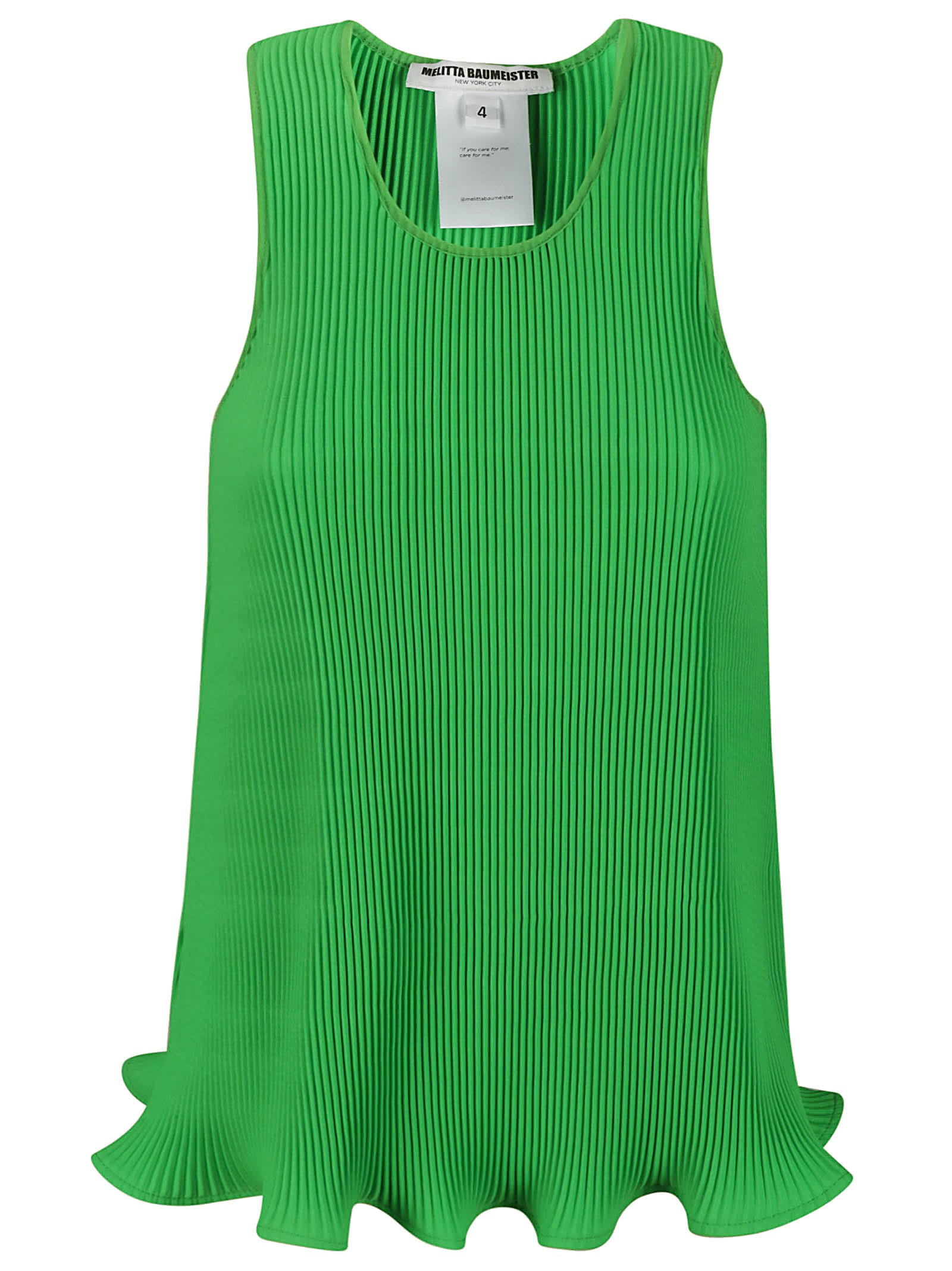 Shop Melitta Baumeister Ripple Ruffle Tank In Green