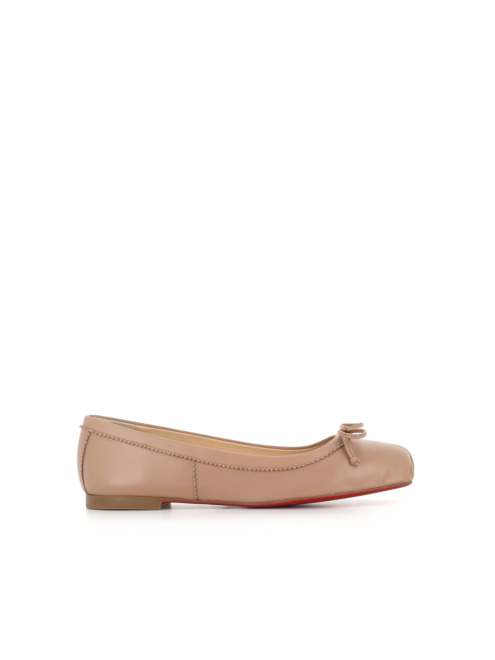 Shop Christian Louboutin Ballerina Mamadrague Flat In Nude